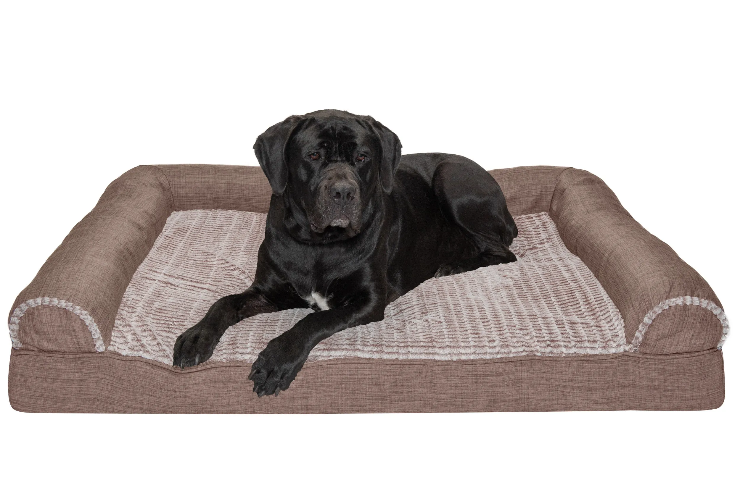 Sofa Dog Bed - Luxe Fur & Performance Linen