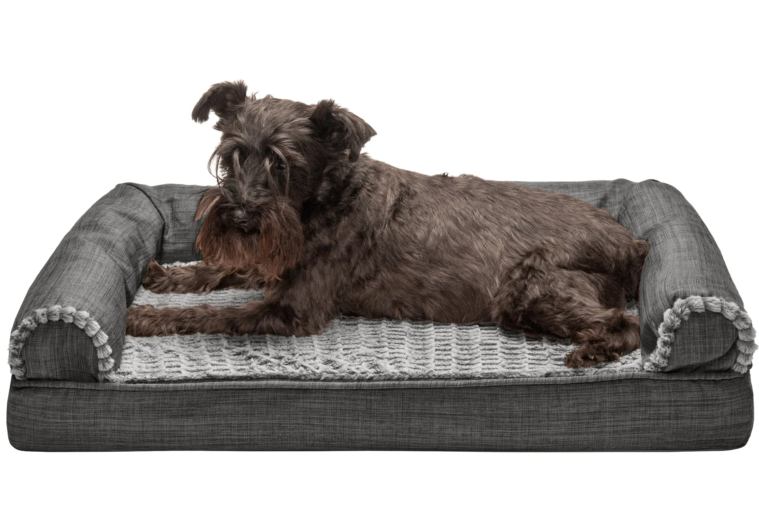 Sofa Dog Bed - Luxe Fur & Performance Linen