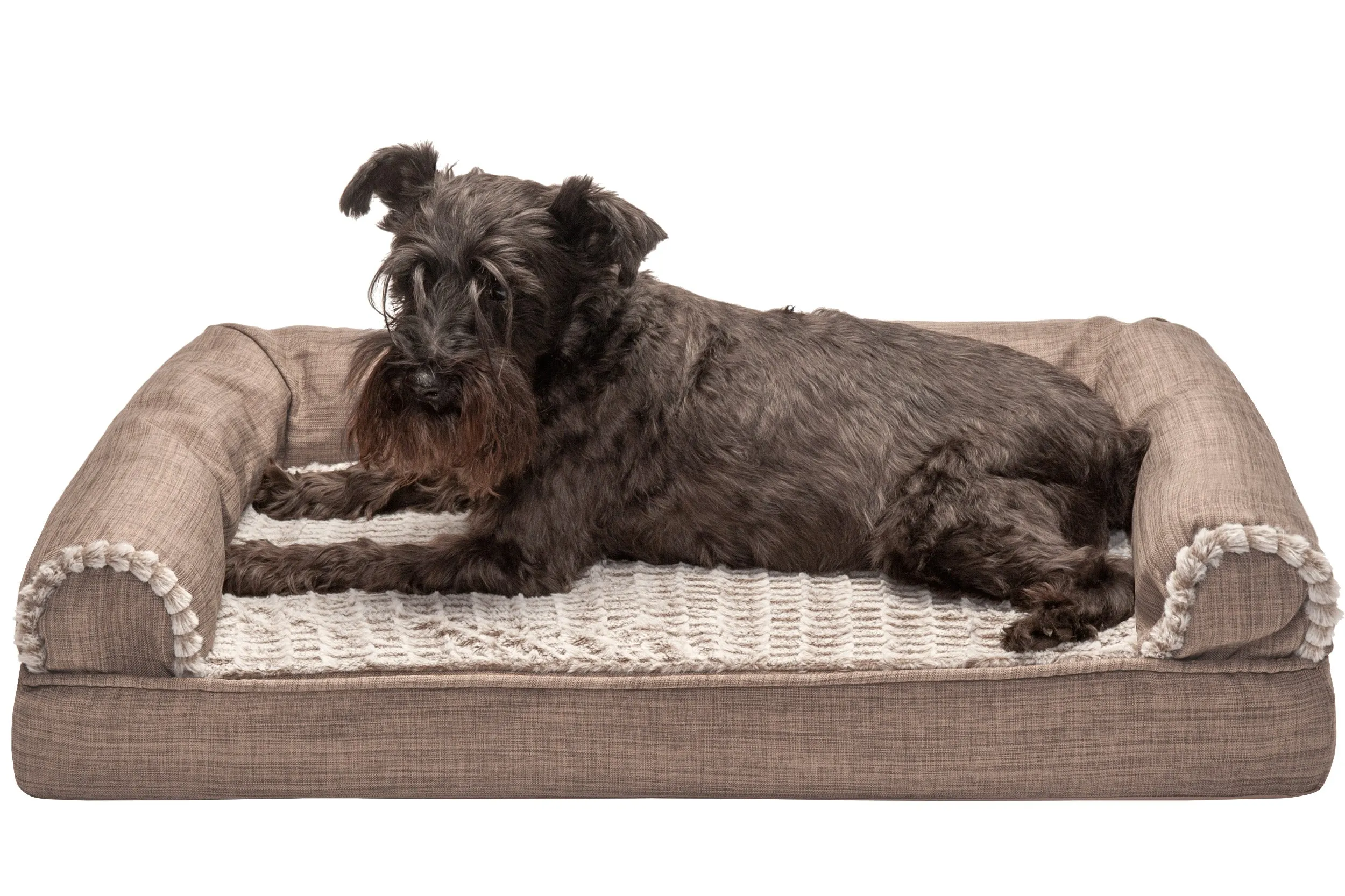 Sofa Dog Bed - Luxe Fur & Performance Linen