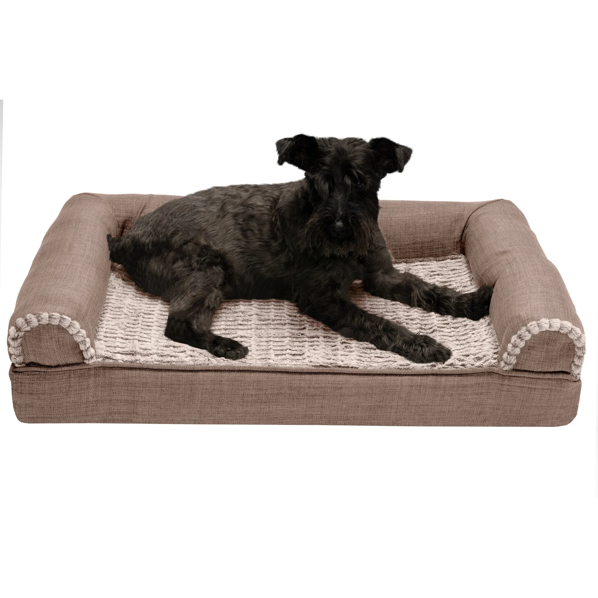 Sofa Dog Bed - Luxe Fur & Performance Linen