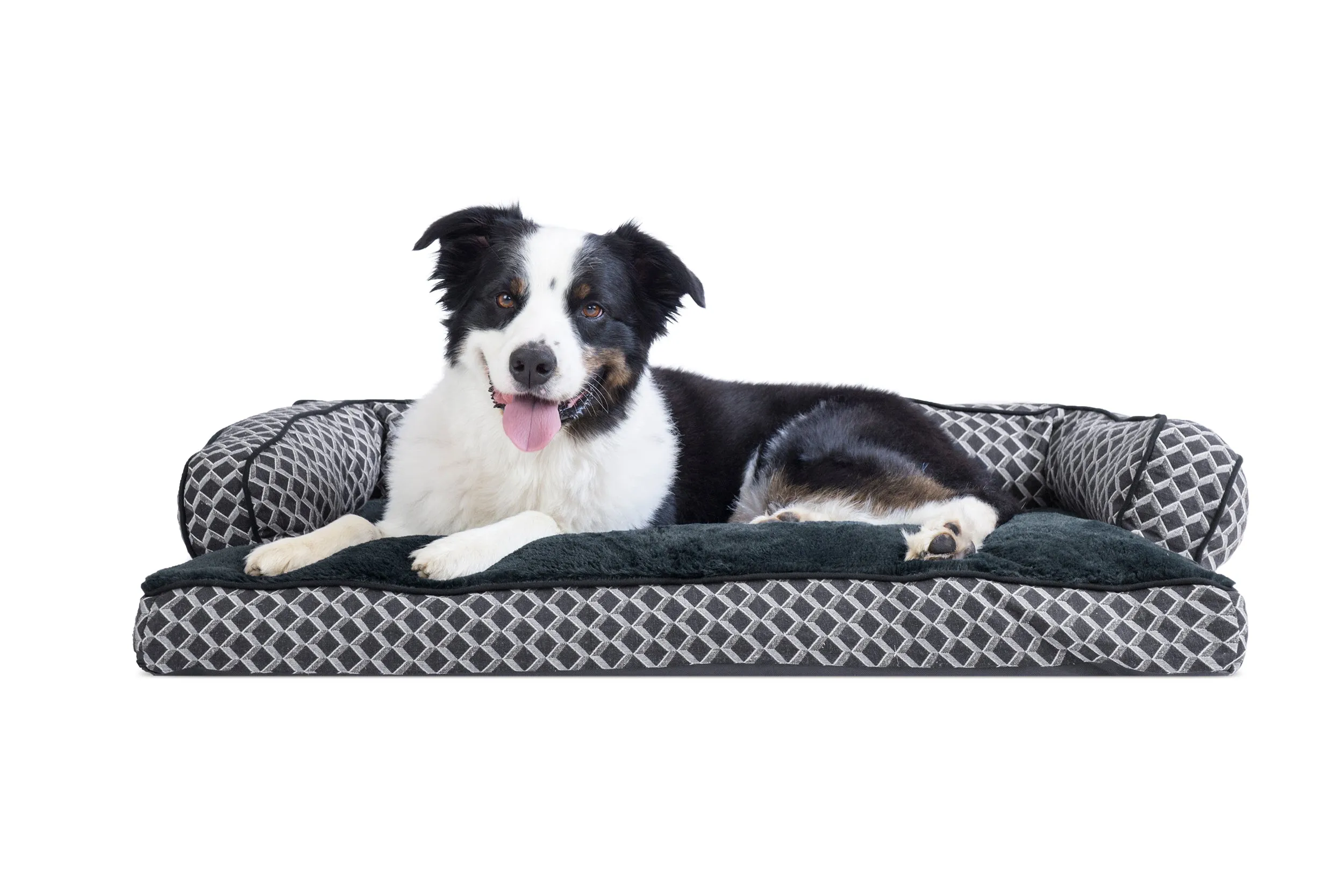 Sofa Dog Bed - Plush & Diamond Decor Comfy Couch