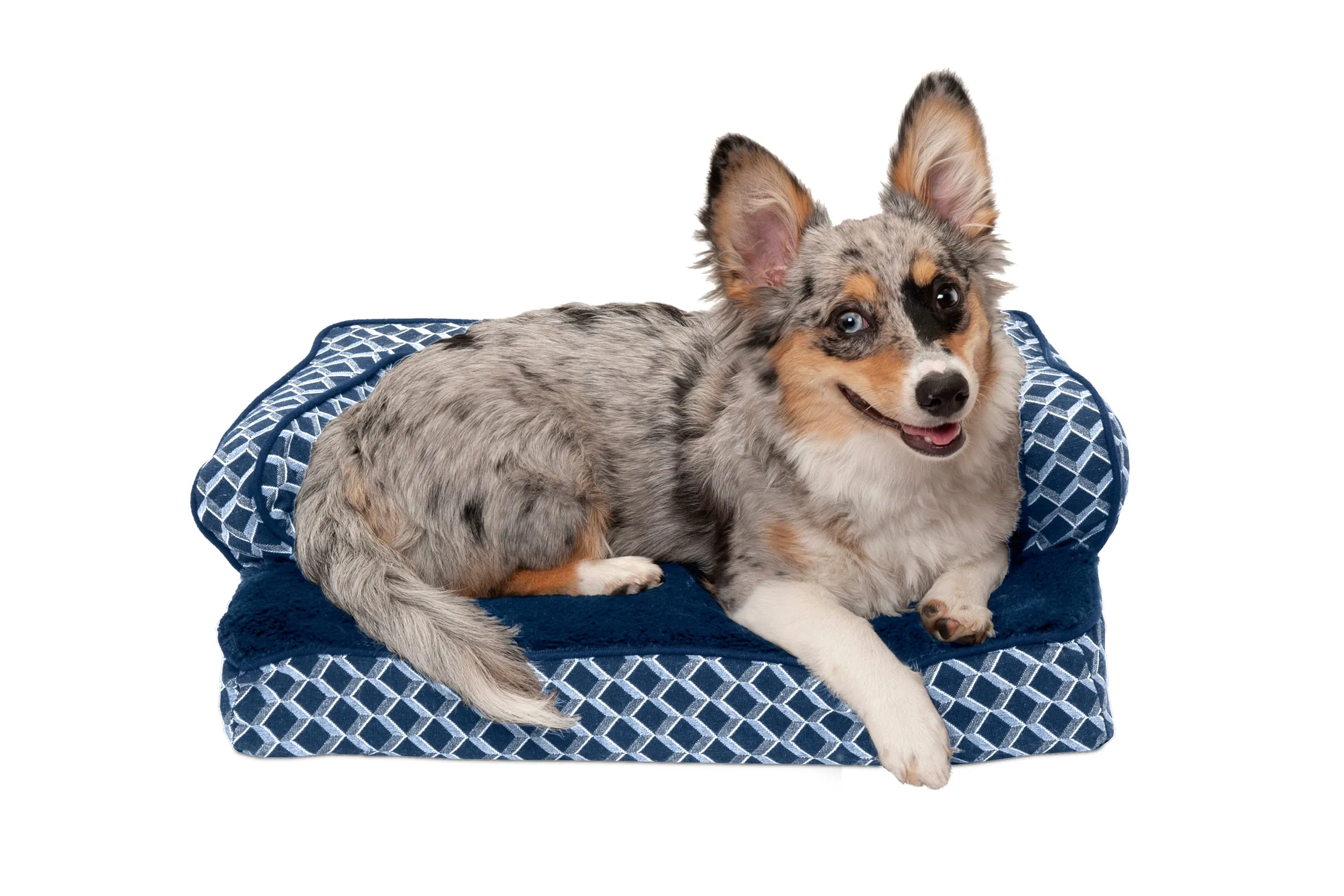 Sofa Dog Bed - Plush & Diamond Decor Comfy Couch