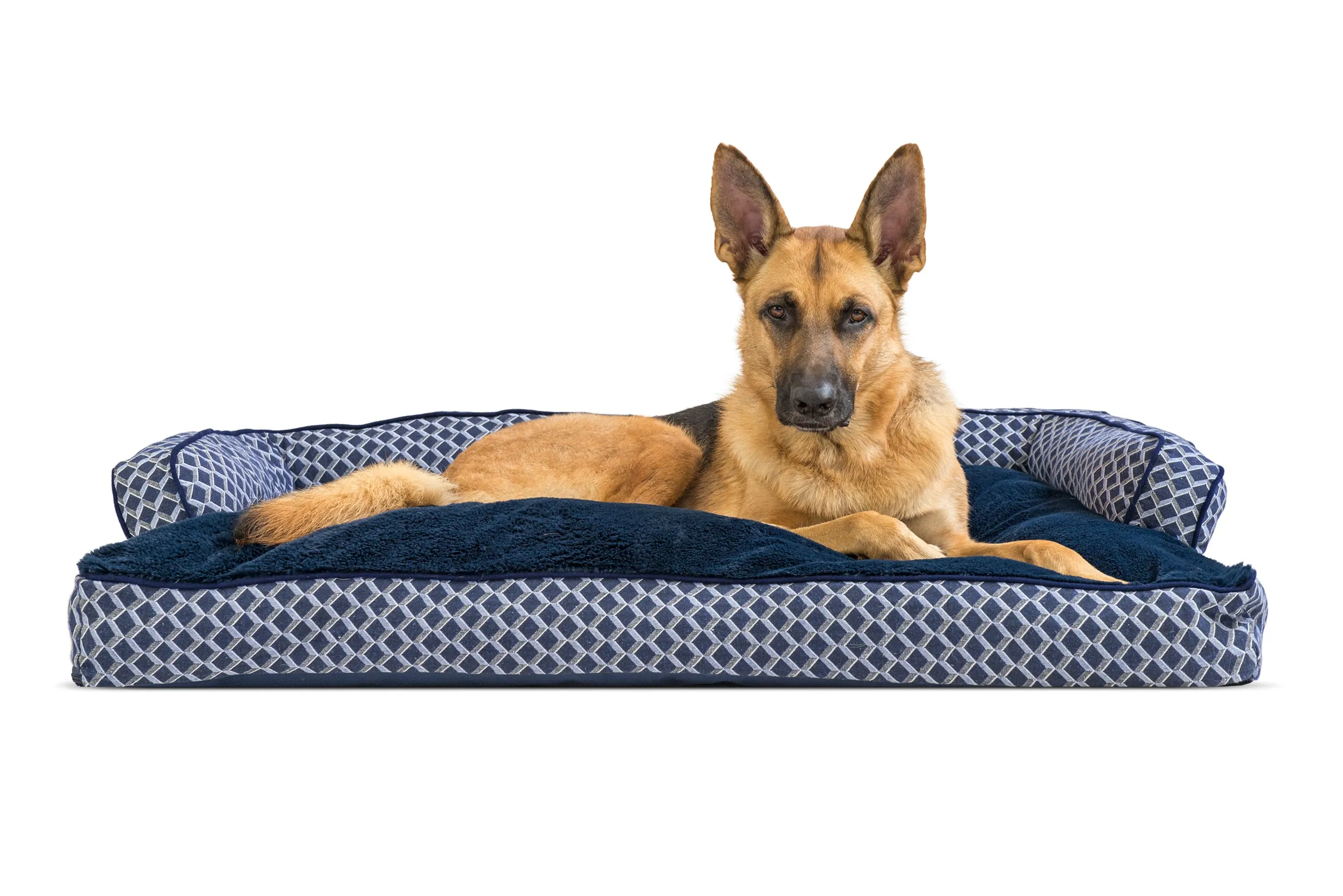 Sofa Dog Bed - Plush & Diamond Decor Comfy Couch