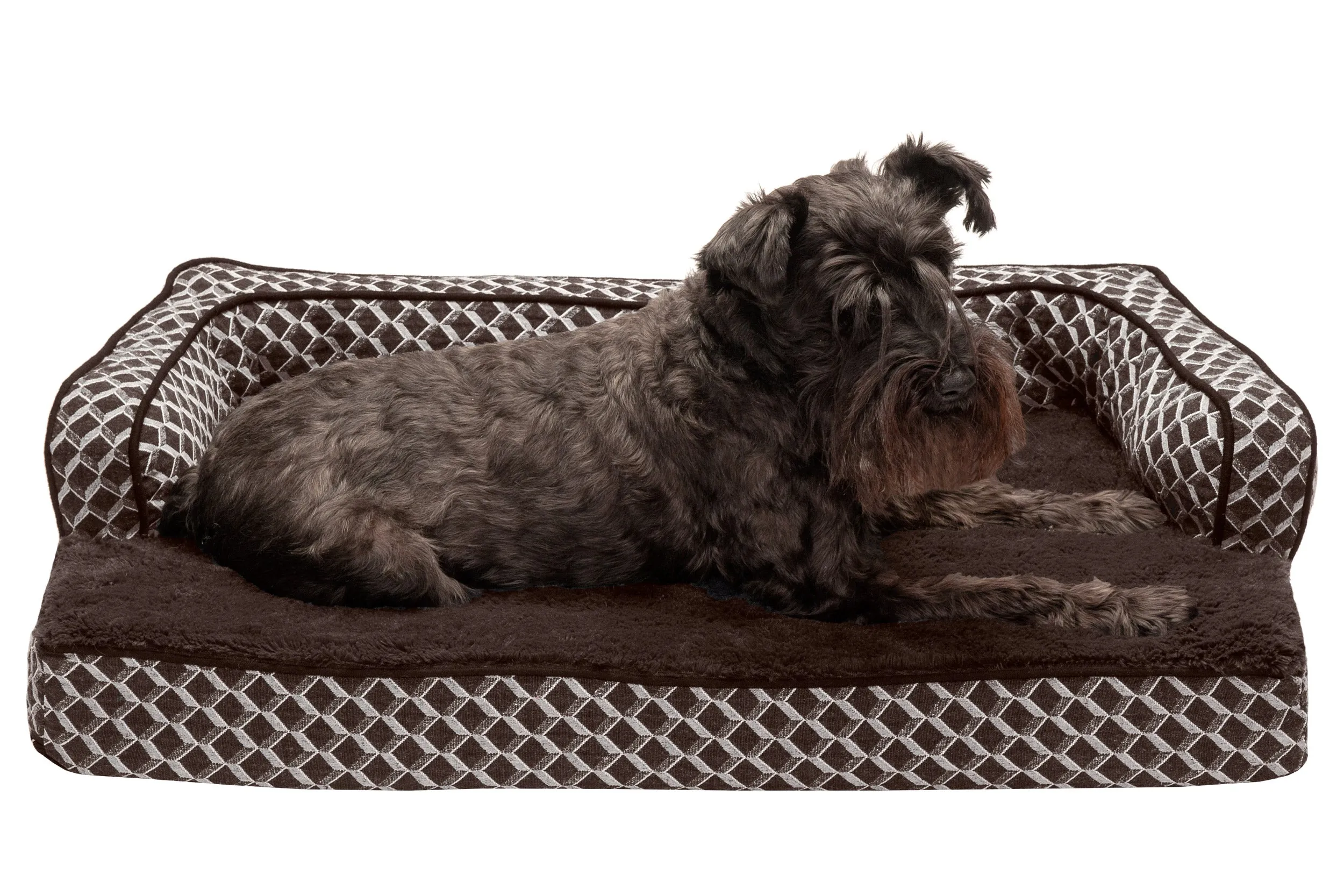 Sofa Dog Bed - Plush & Diamond Decor Comfy Couch