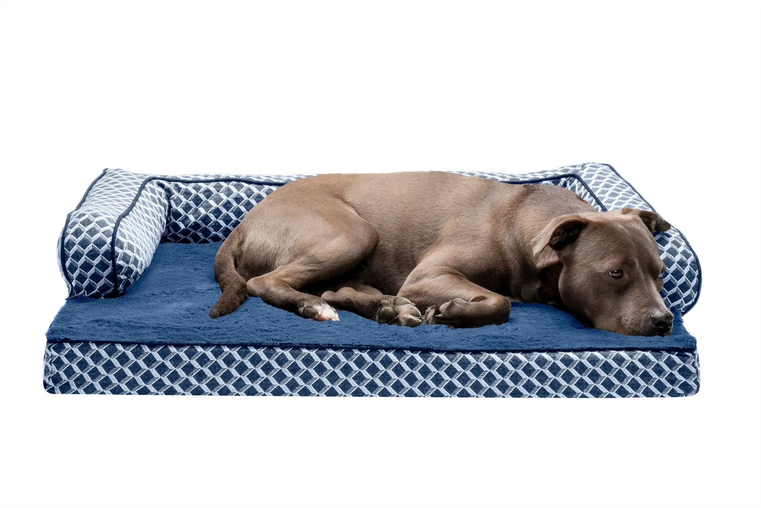 Sofa Dog Bed - Plush & Diamond Decor Comfy Couch