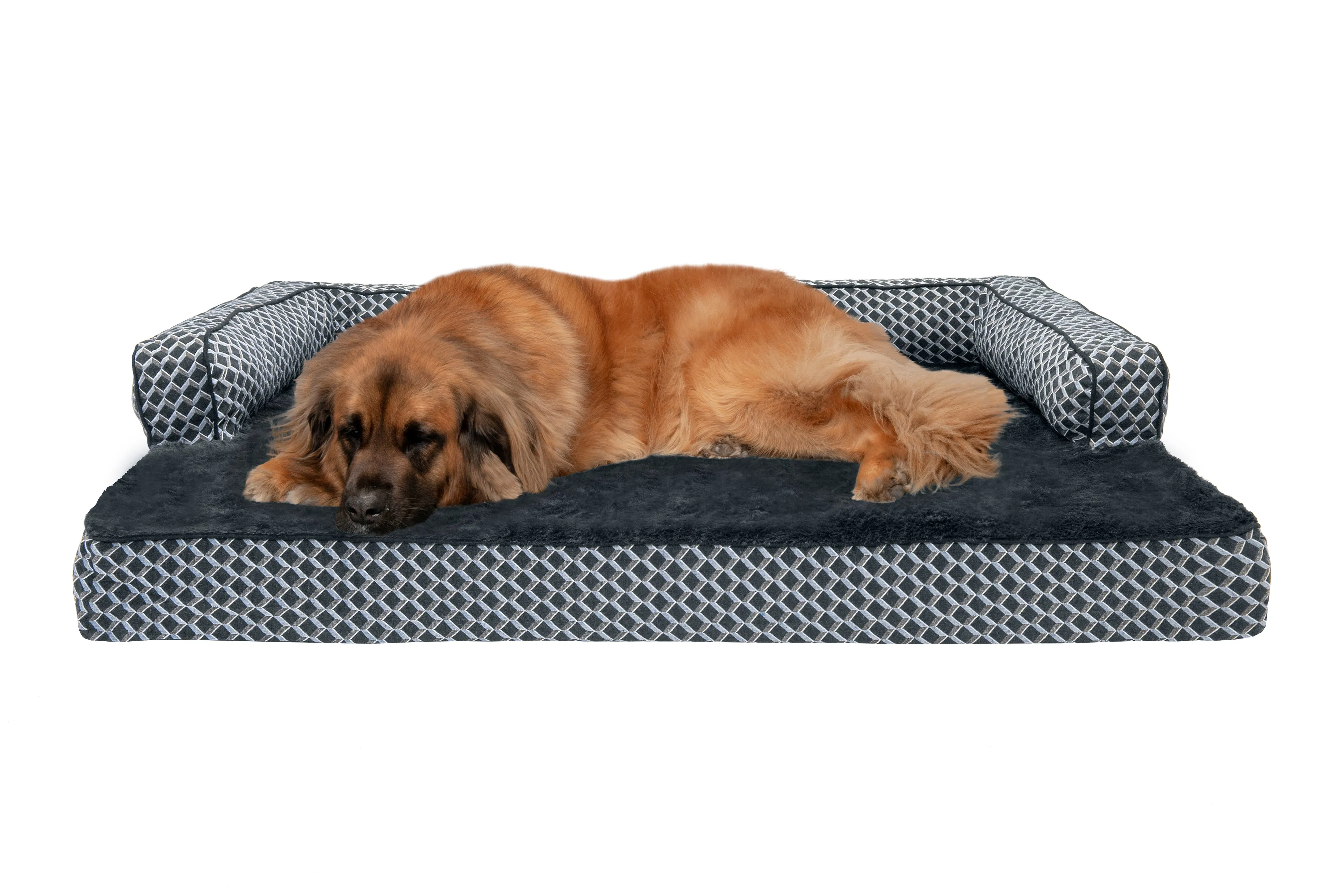 Sofa Dog Bed - Plush & Diamond Decor Comfy Couch