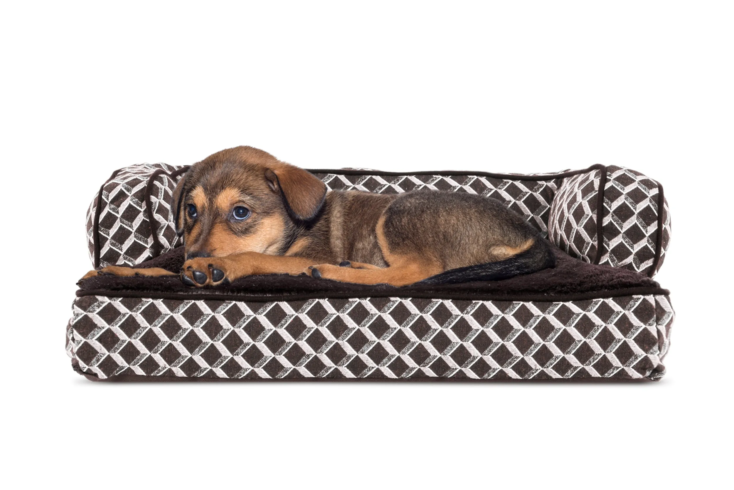 Sofa Dog Bed - Plush & Diamond Decor Comfy Couch