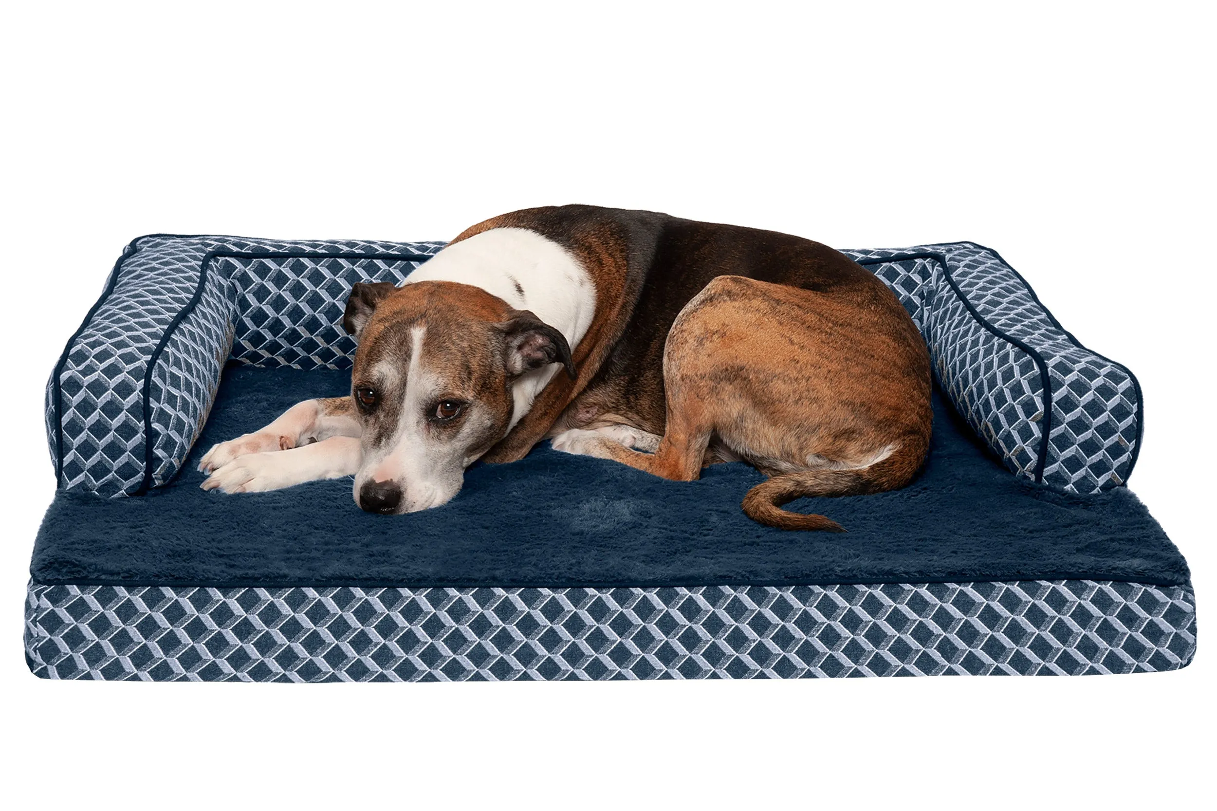 Sofa Dog Bed - Plush & Diamond Decor Comfy Couch