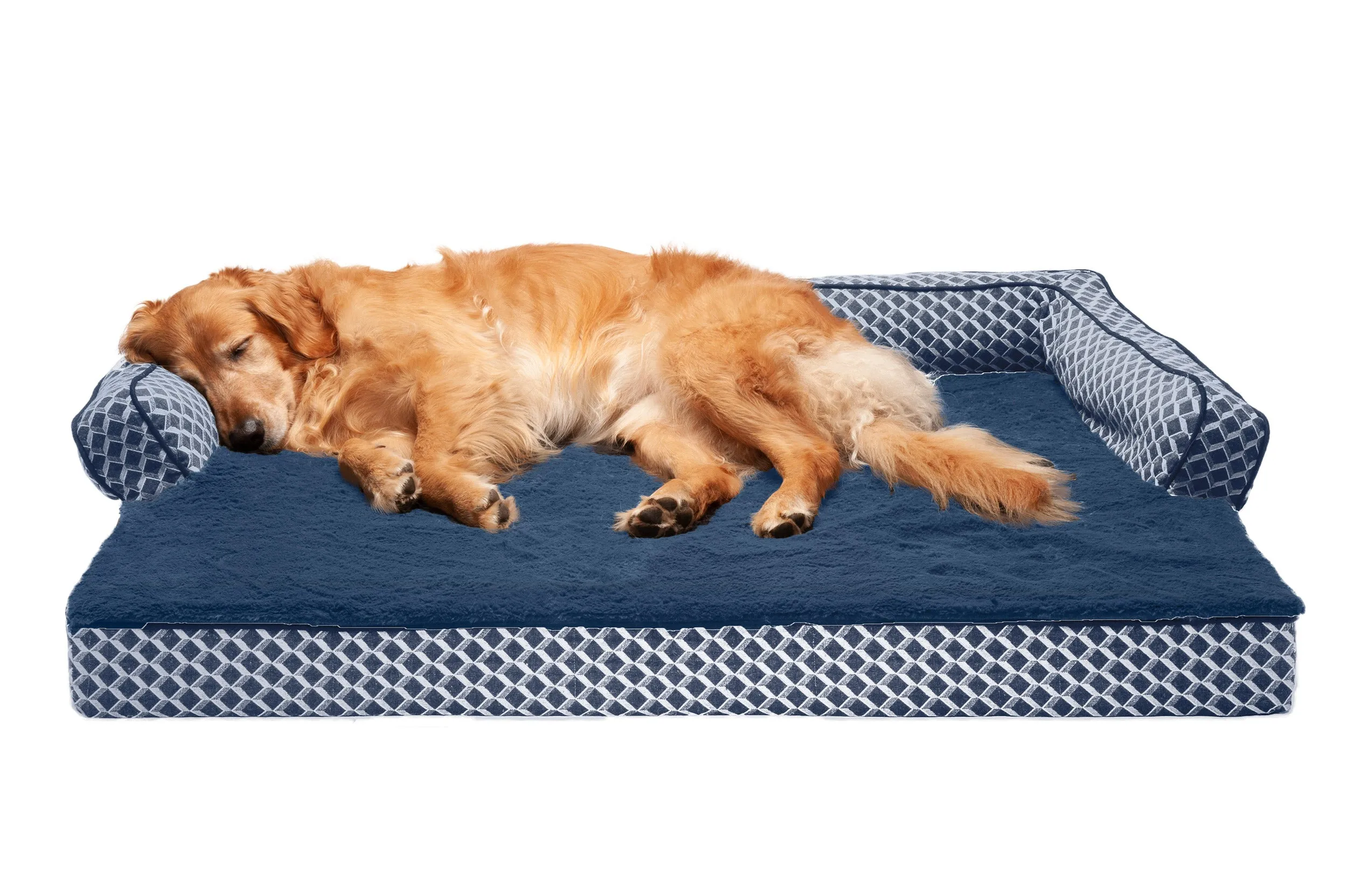 Sofa Dog Bed - Plush & Diamond Decor Comfy Couch