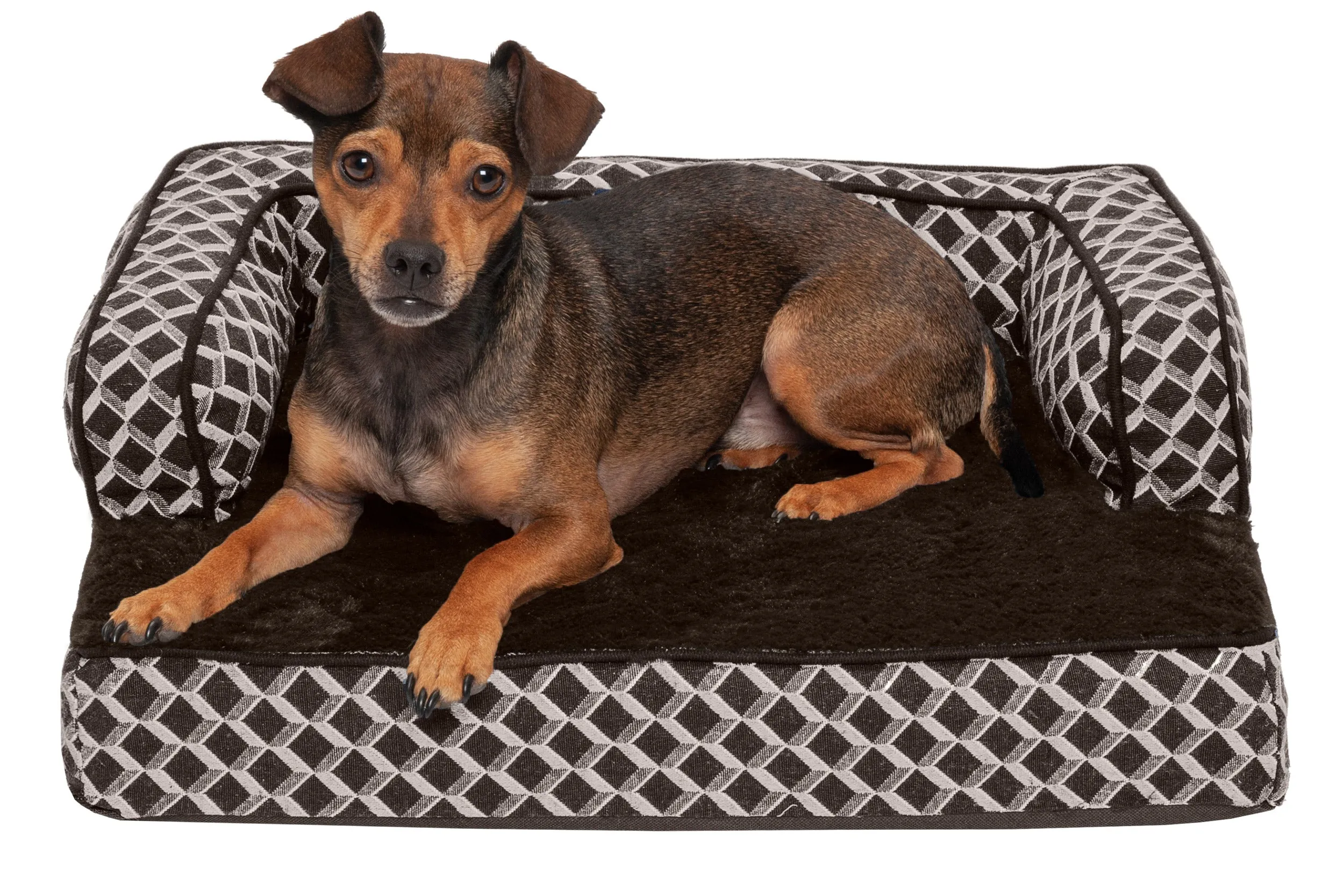 Sofa Dog Bed - Plush & Diamond Decor Comfy Couch