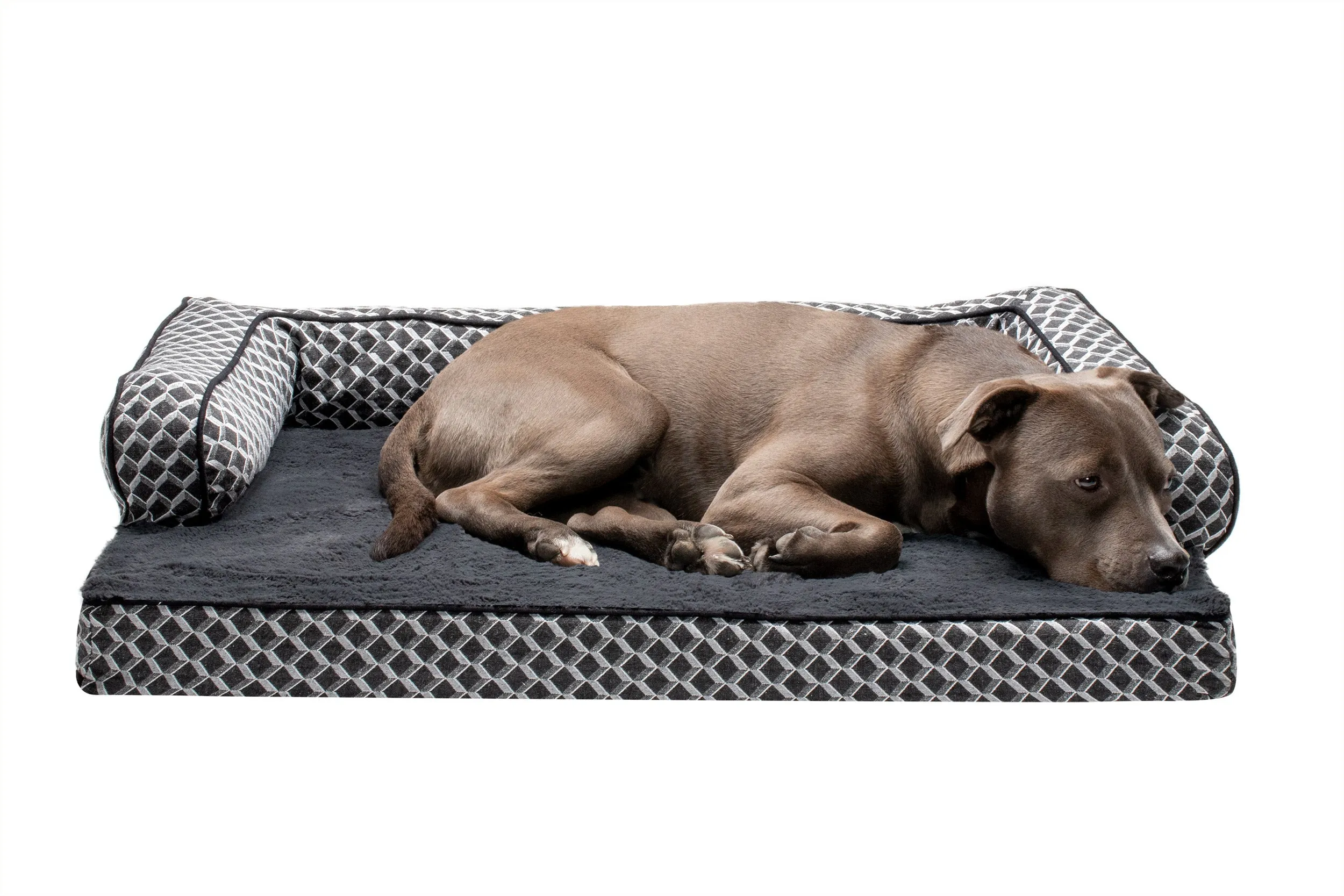 Sofa Dog Bed - Plush & Diamond Decor Comfy Couch