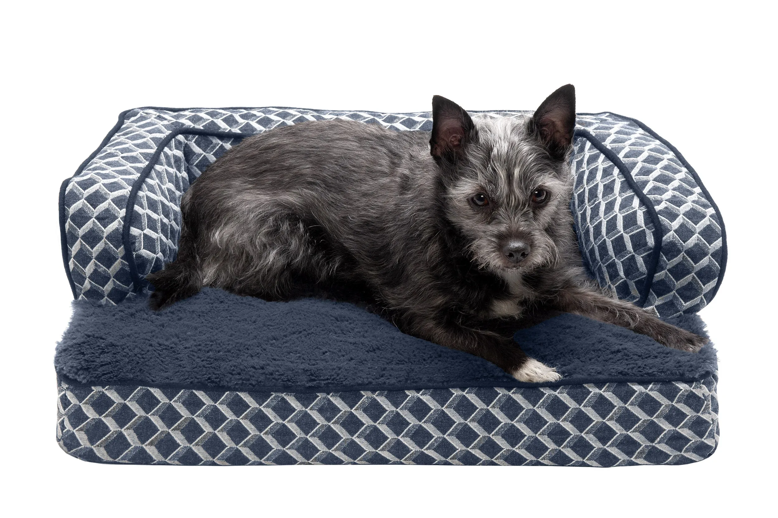 Sofa Dog Bed - Plush & Diamond Decor Comfy Couch