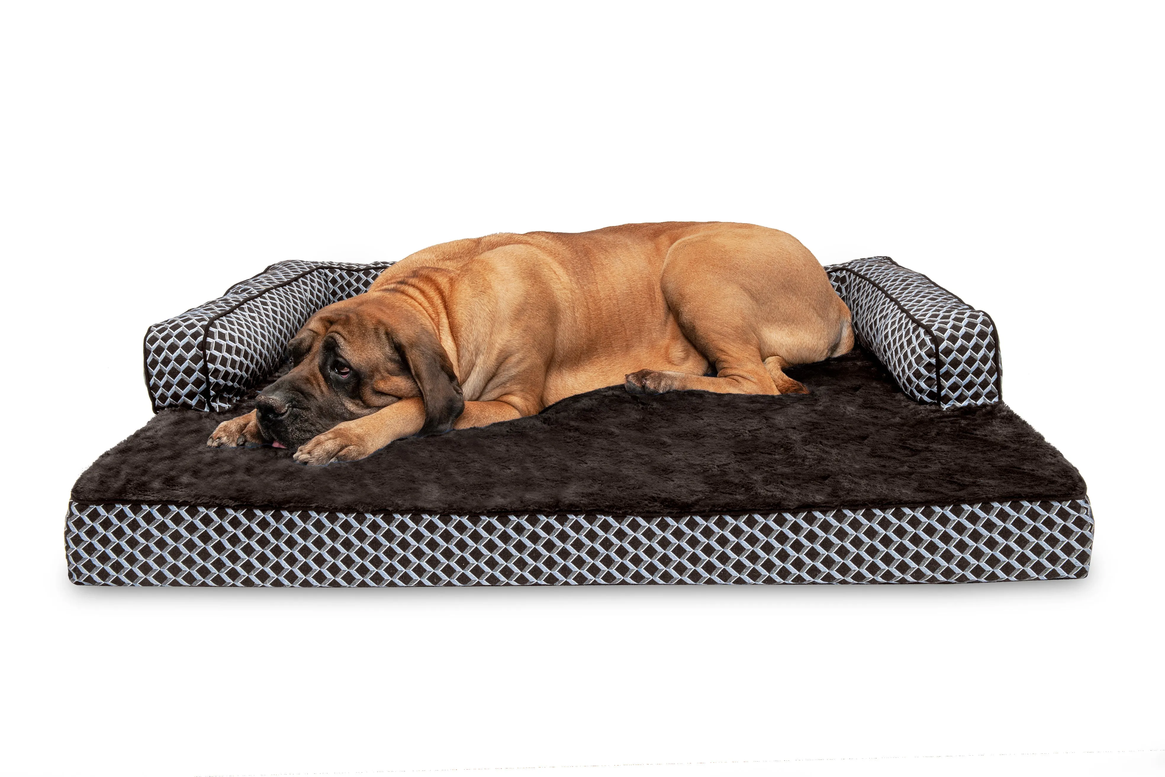 Sofa Dog Bed - Plush & Diamond Decor Comfy Couch