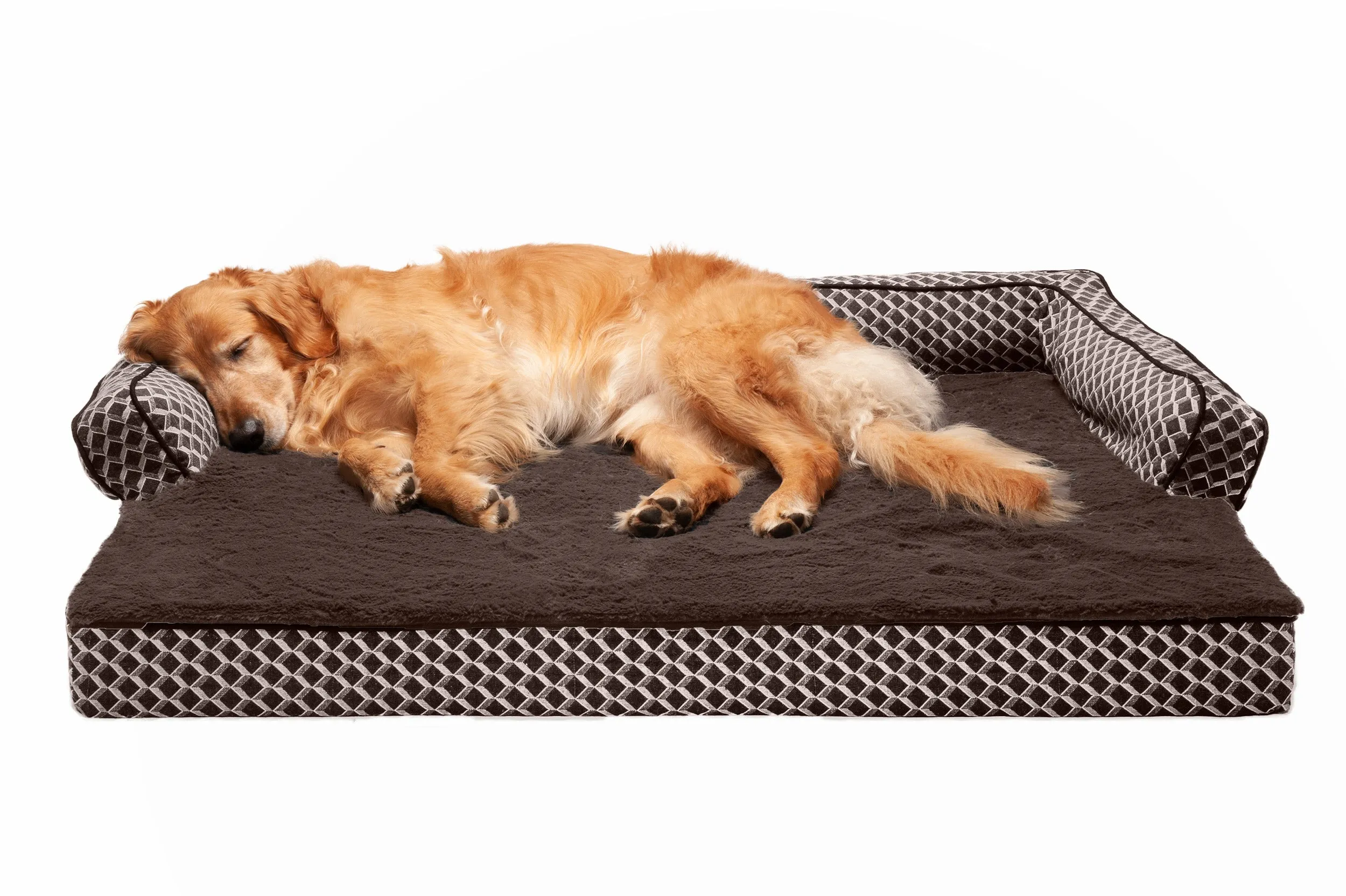 Sofa Dog Bed - Plush & Diamond Decor Comfy Couch