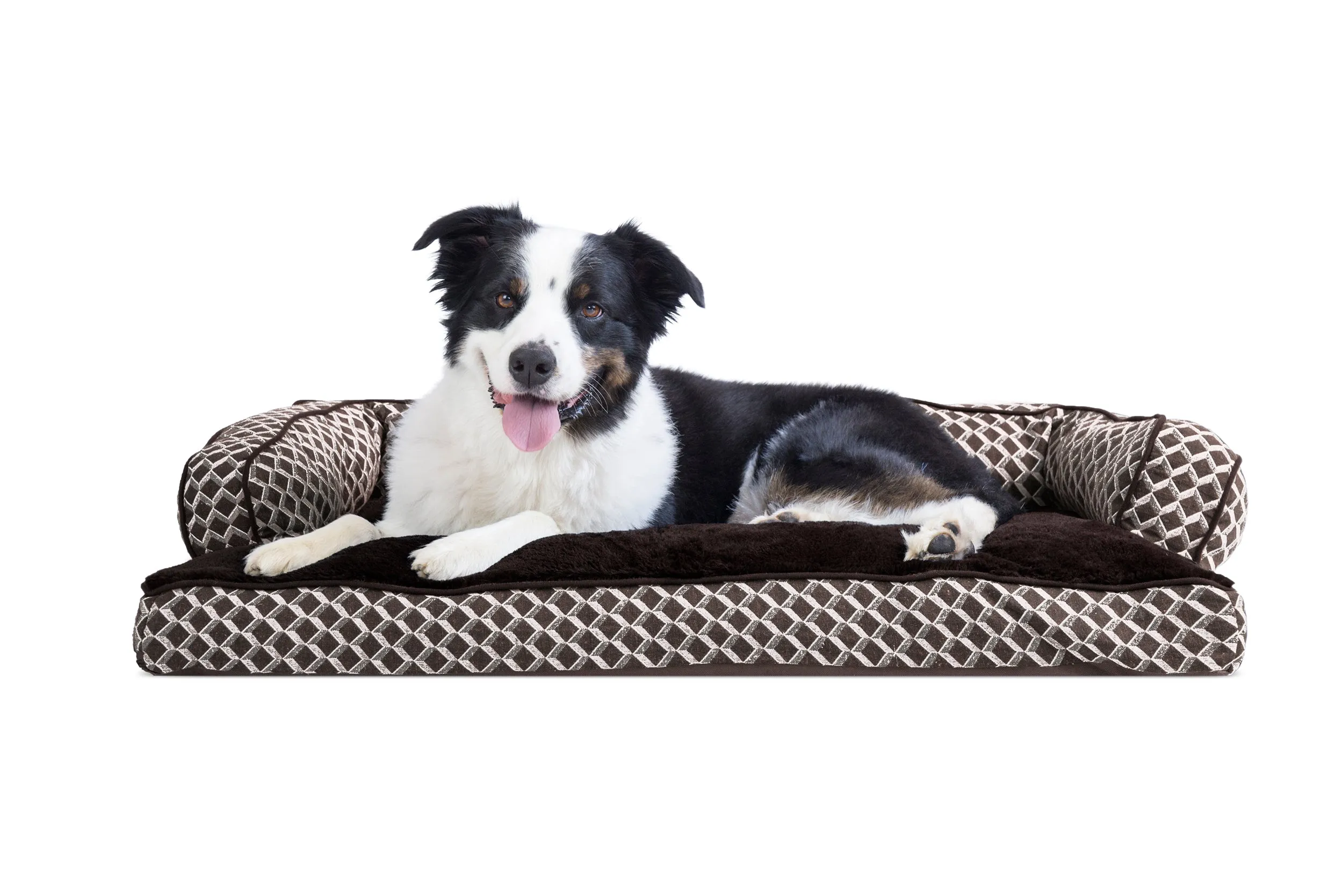 Sofa Dog Bed - Plush & Diamond Decor Comfy Couch