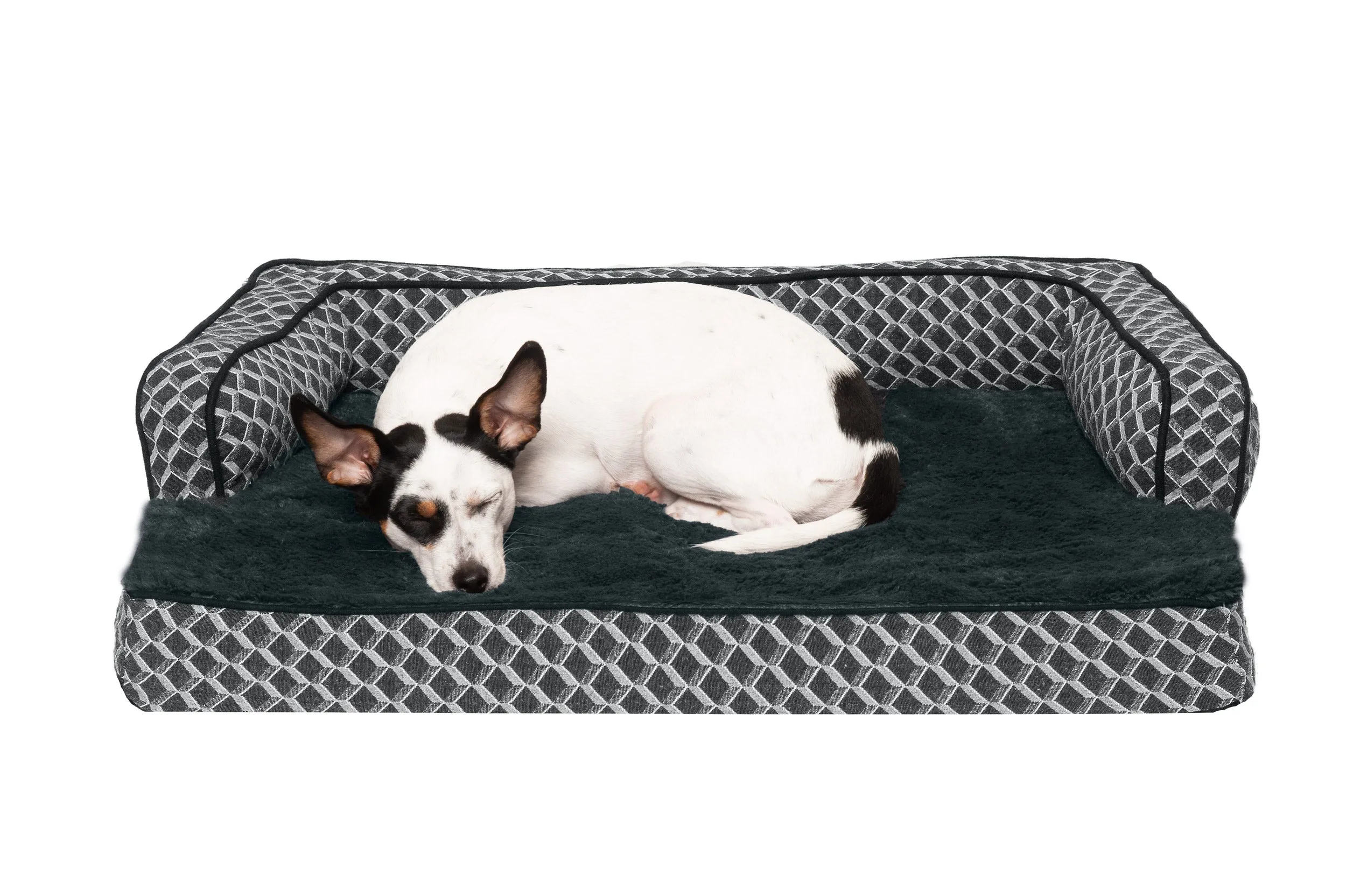 Sofa Dog Bed - Plush & Diamond Decor Comfy Couch