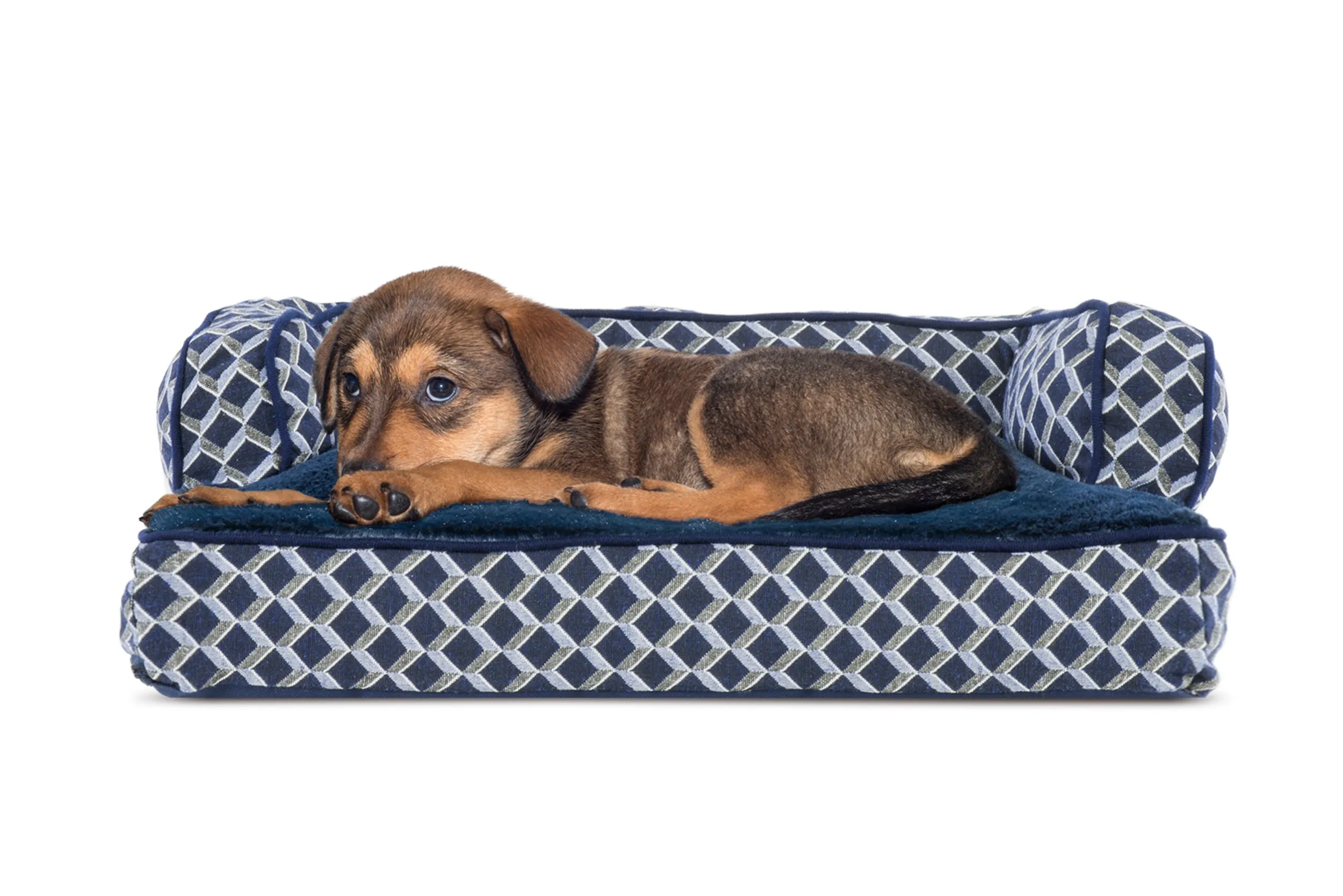 Sofa Dog Bed - Plush & Diamond Decor Comfy Couch