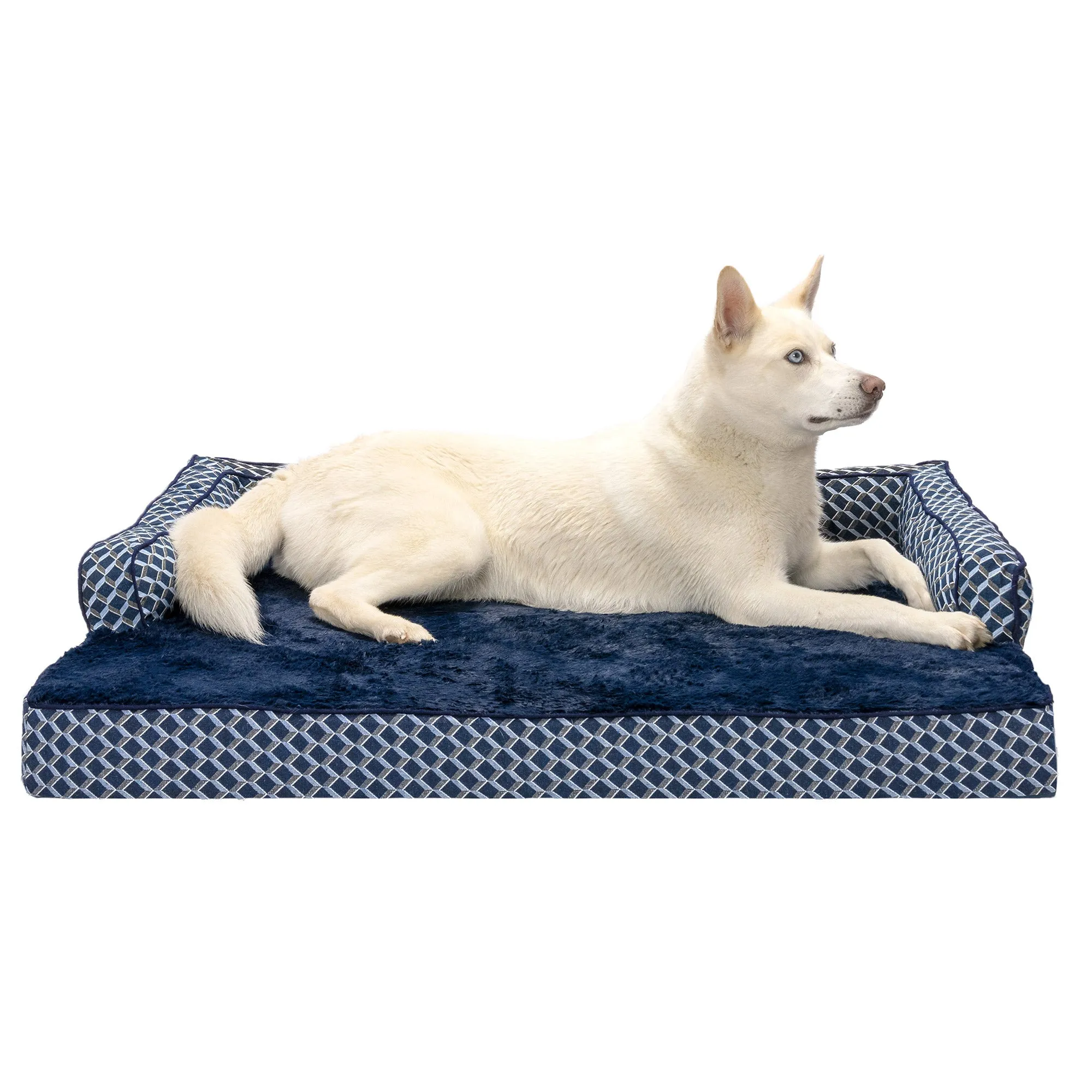 Sofa Dog Bed - Plush & Diamond Decor Comfy Couch