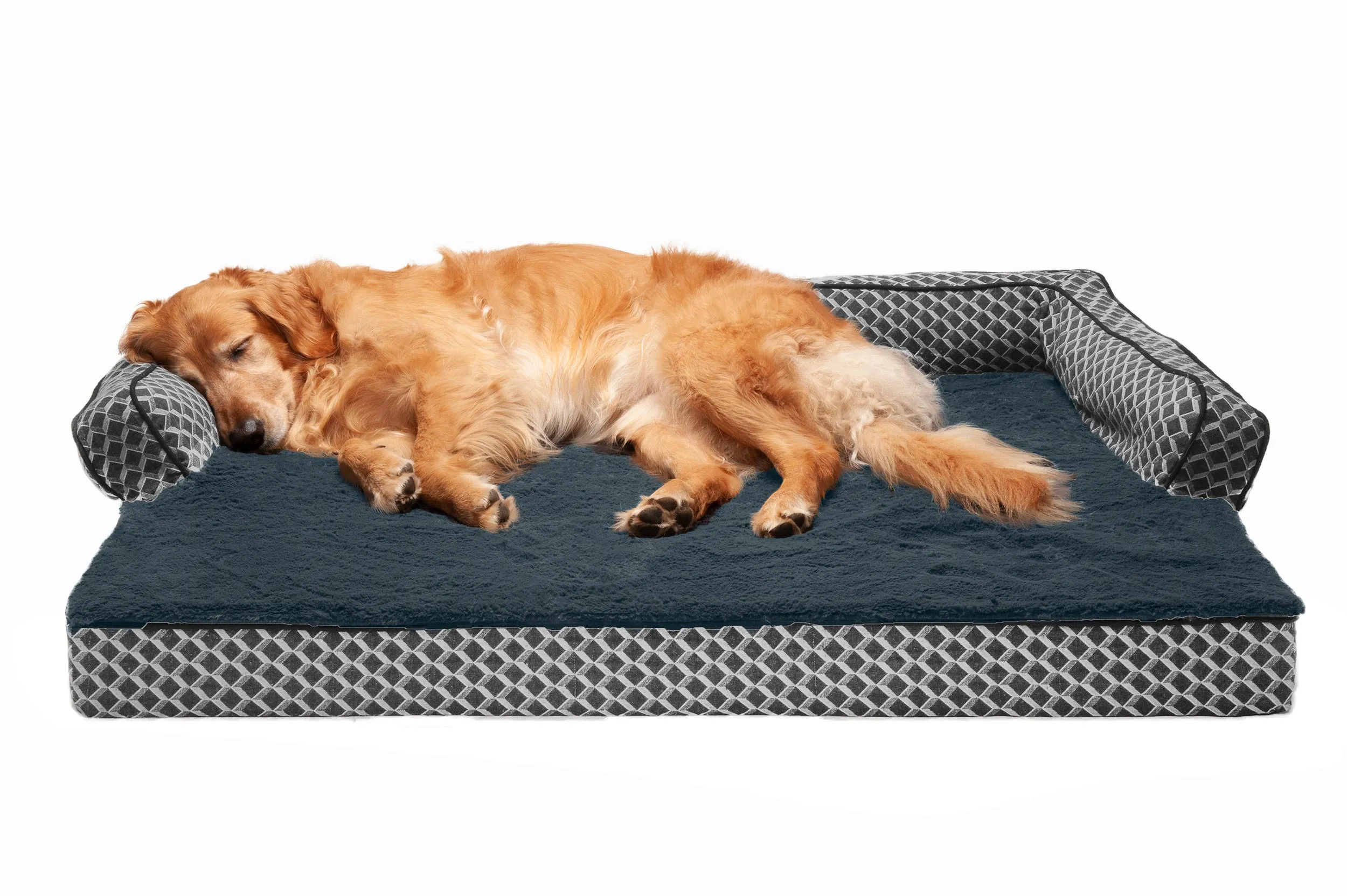 Sofa Dog Bed - Plush & Diamond Decor Comfy Couch