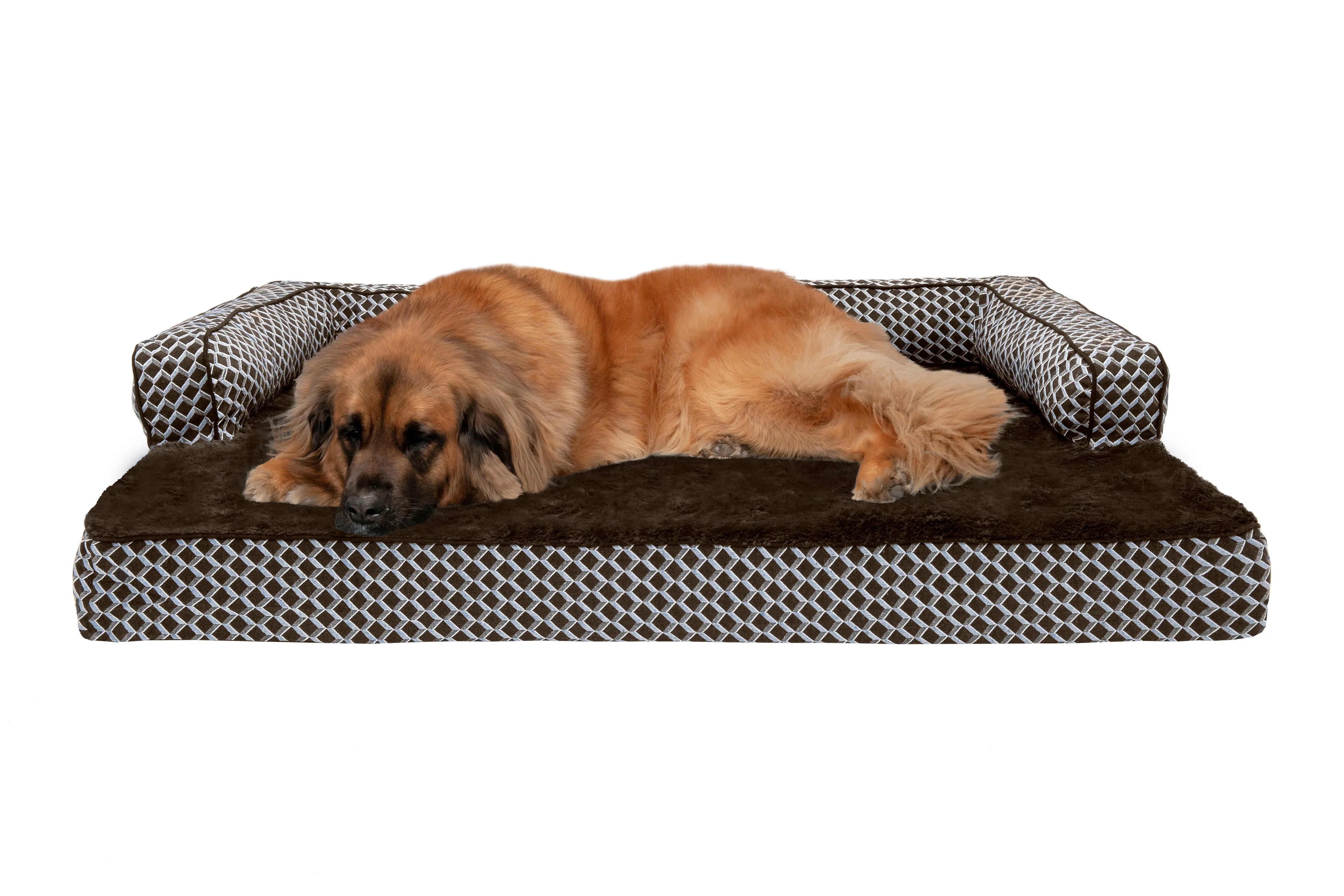 Sofa Dog Bed - Plush & Diamond Decor Comfy Couch