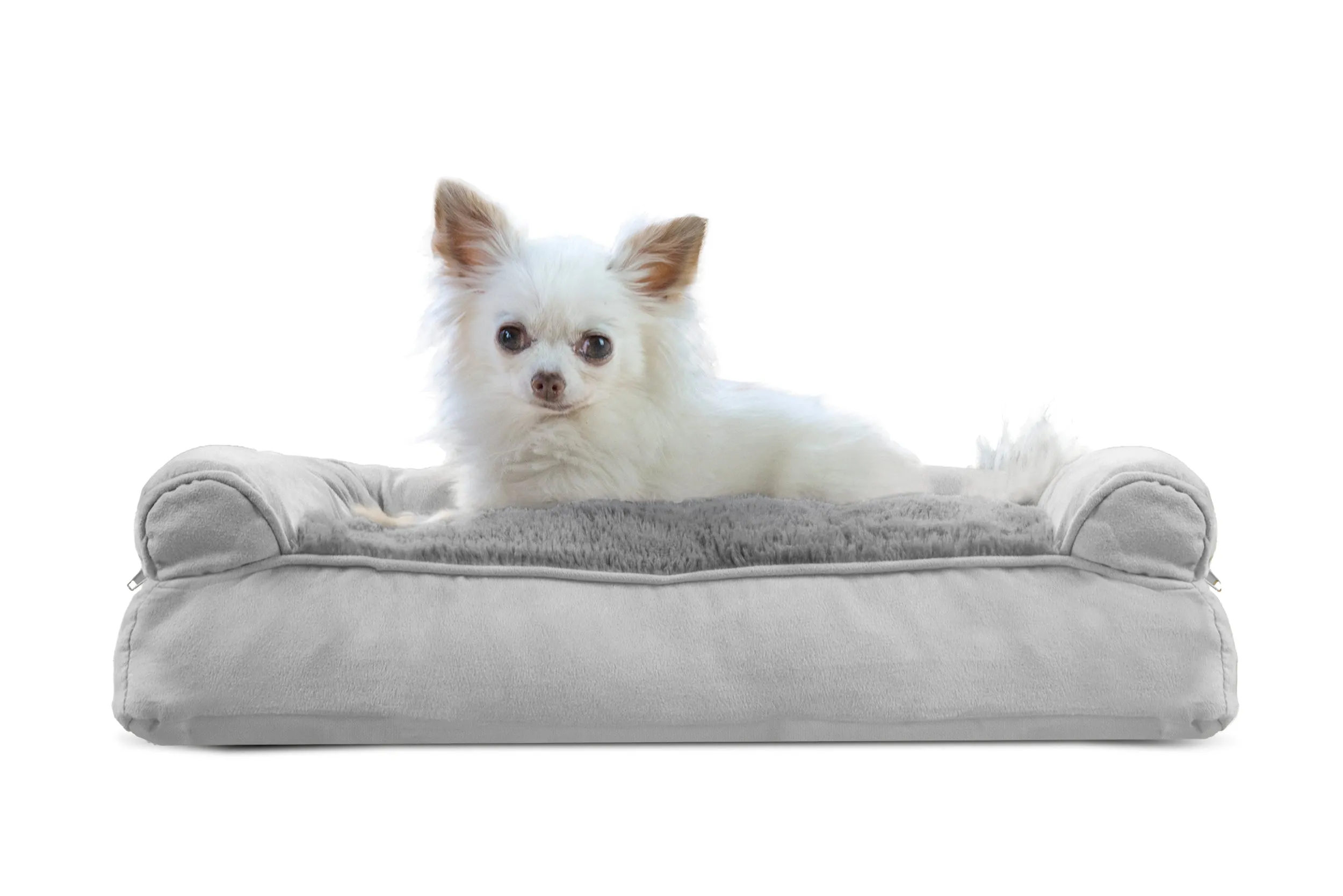 Sofa Dog Bed - Plush & Suede