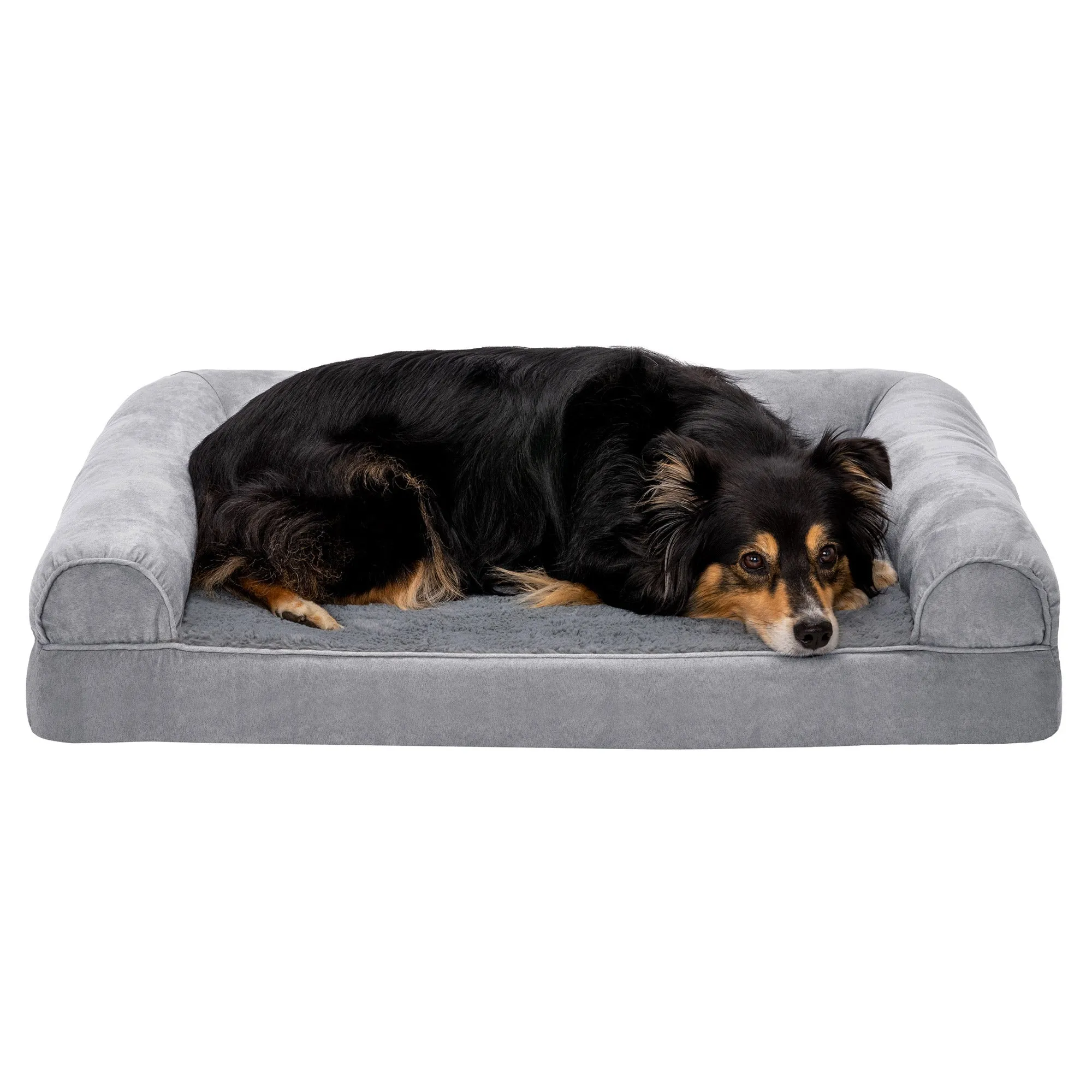 Sofa Dog Bed - Plush & Suede