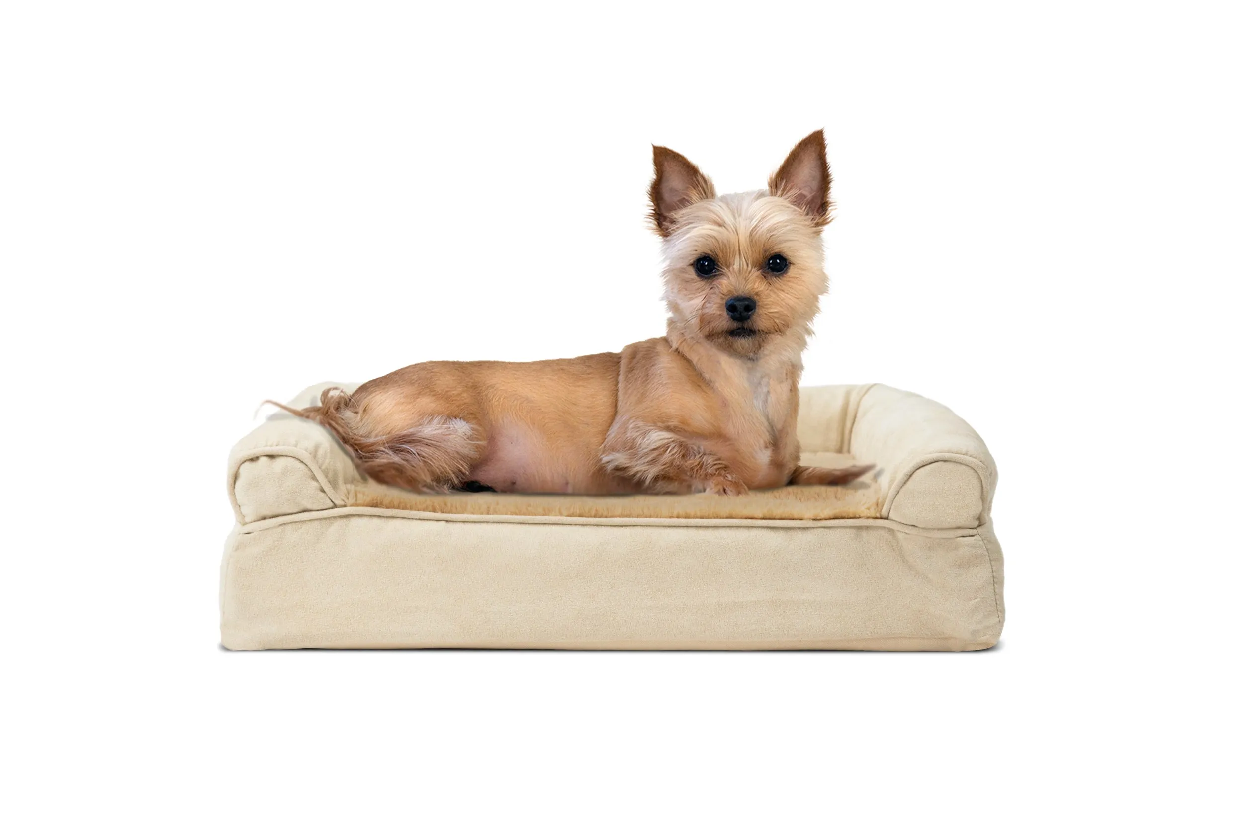 Sofa Dog Bed - Plush & Suede