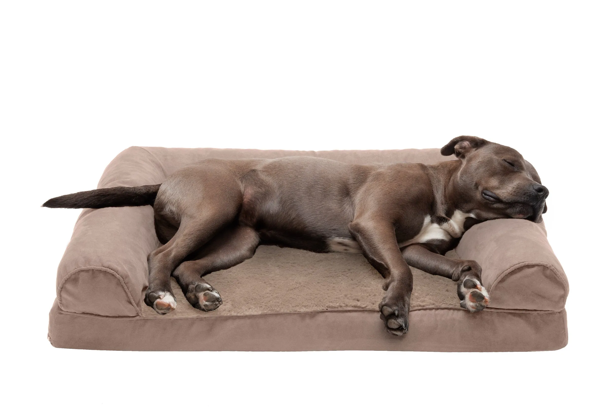 Sofa Dog Bed - Plush & Suede