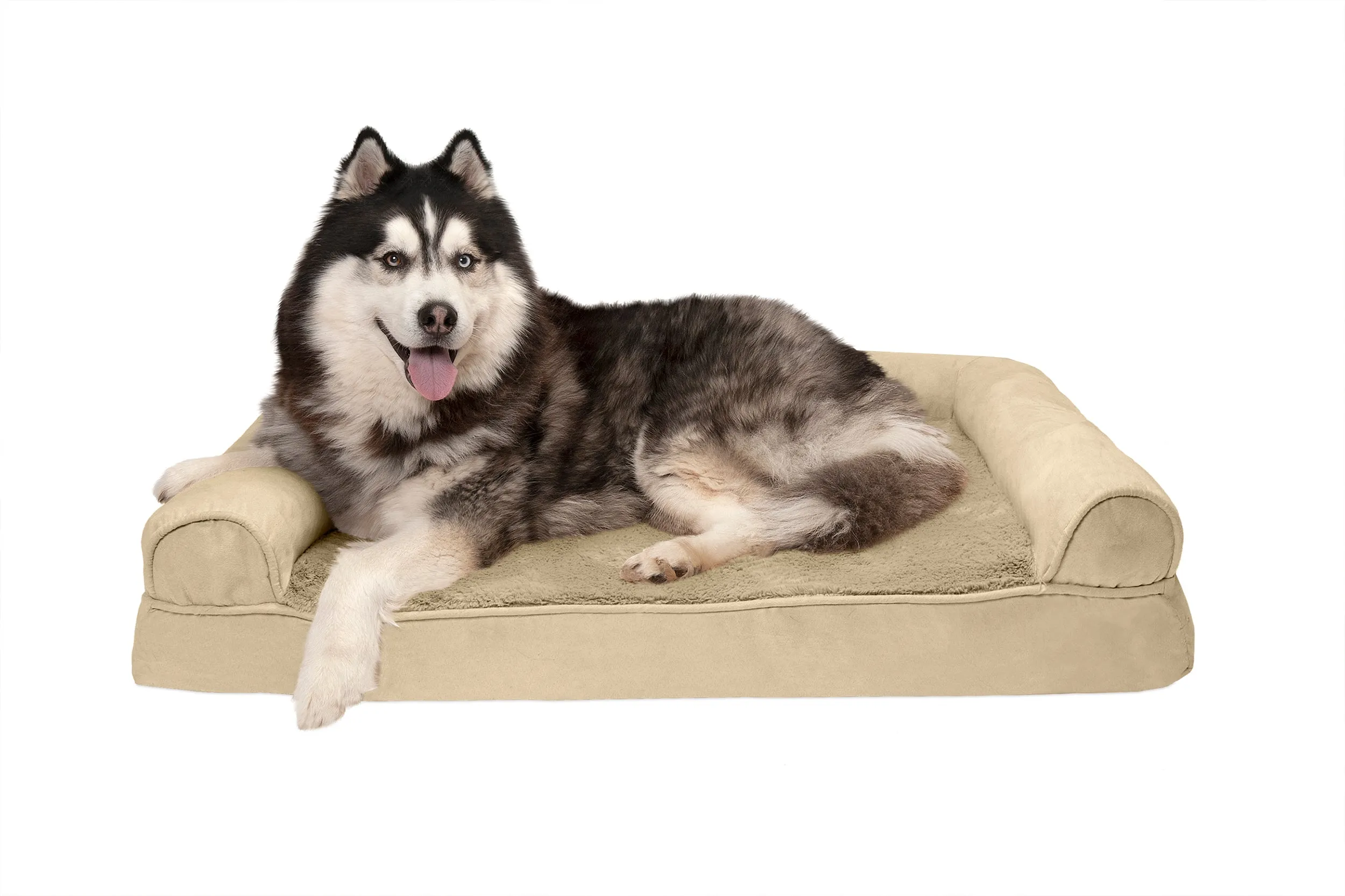 Sofa Dog Bed - Plush & Suede