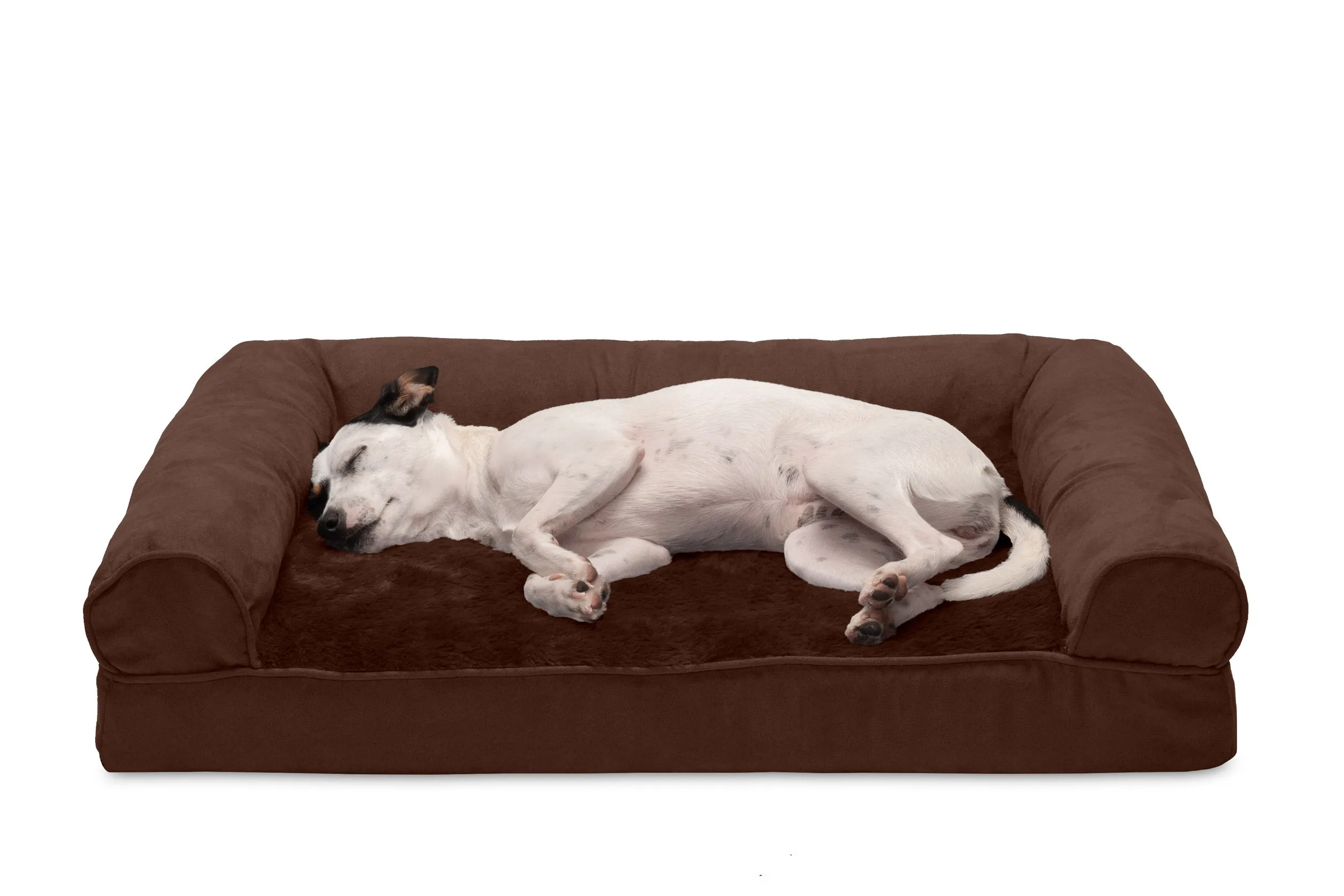 Sofa Dog Bed - Plush & Suede