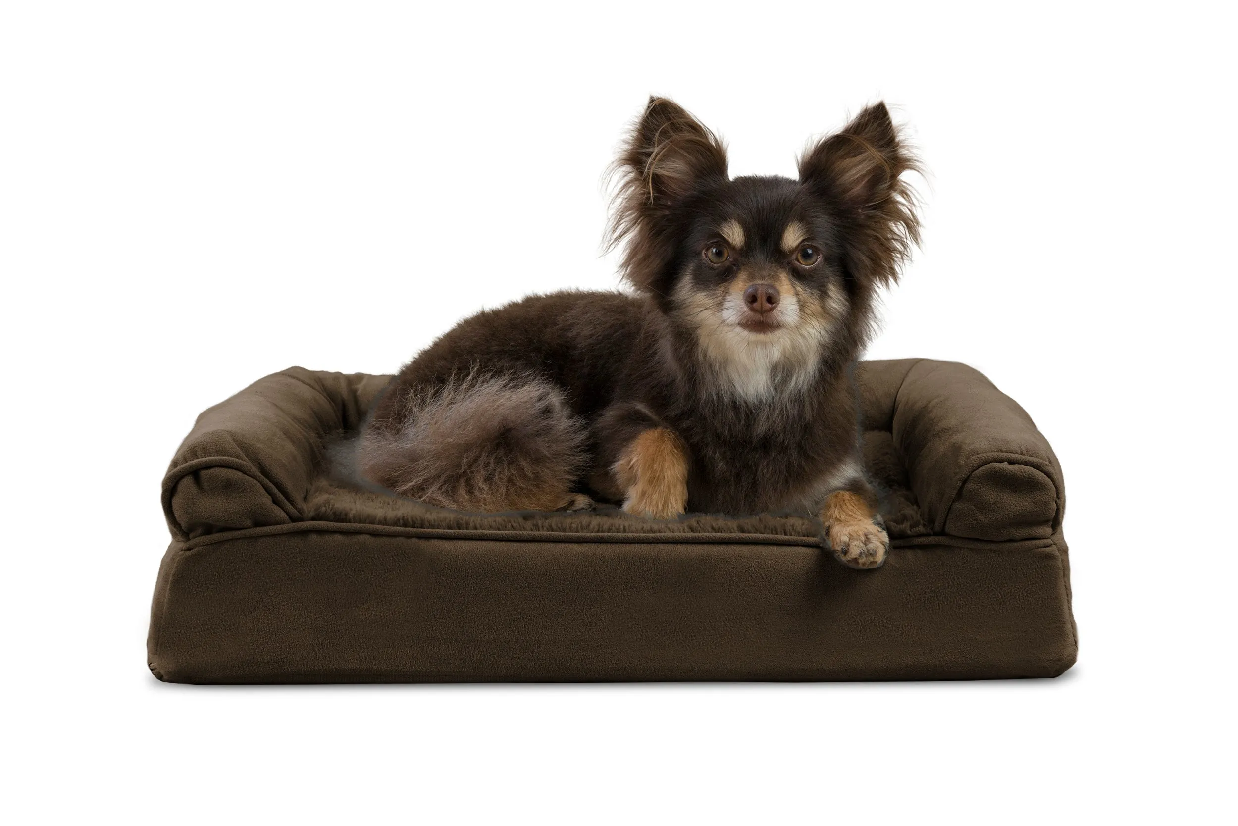 Sofa Dog Bed - Plush & Suede