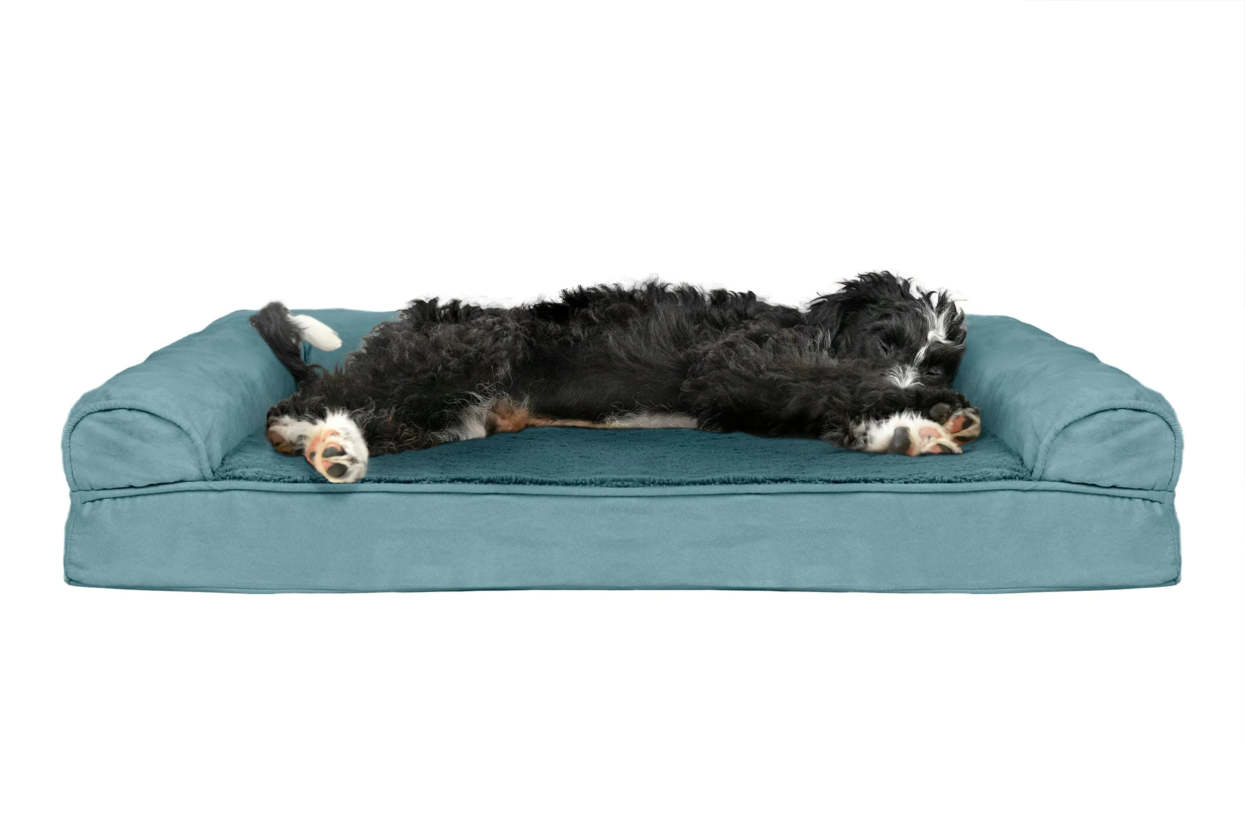 Sofa Dog Bed - Plush & Suede