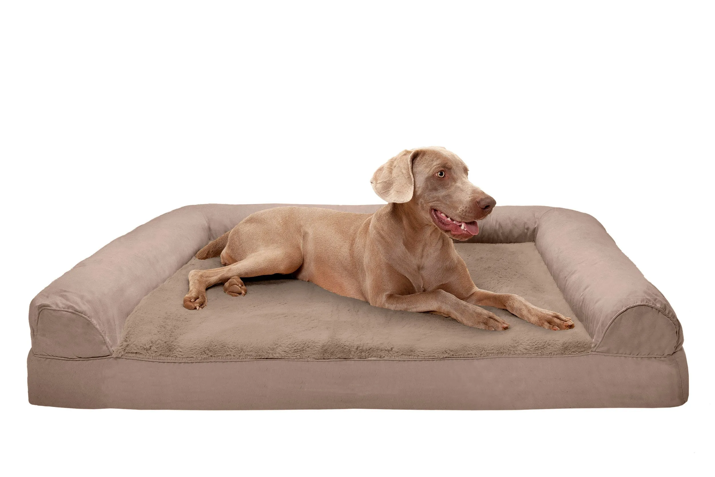 Sofa Dog Bed - Plush & Suede