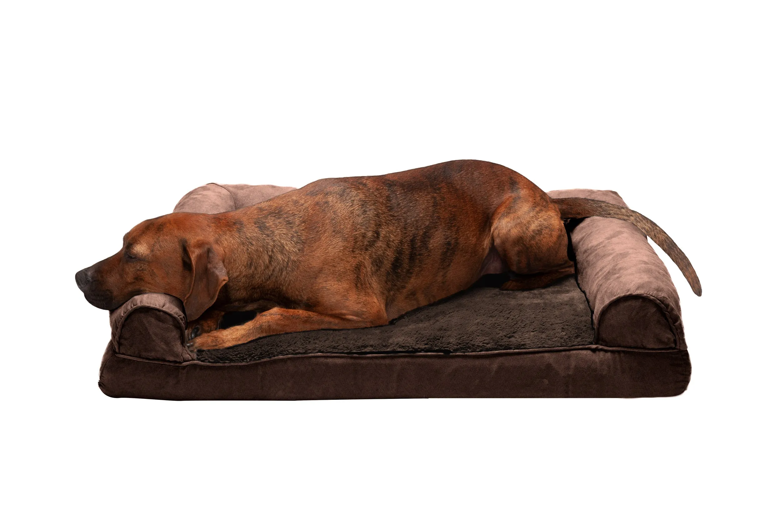 Sofa Dog Bed - Plush & Suede