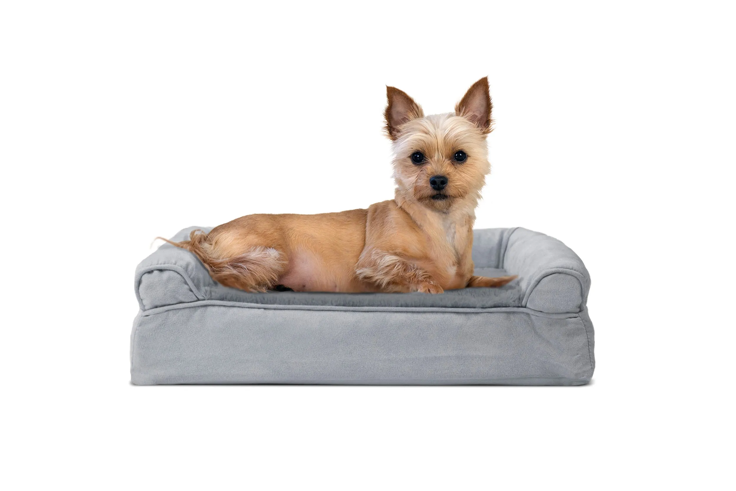 Sofa Dog Bed - Plush & Suede