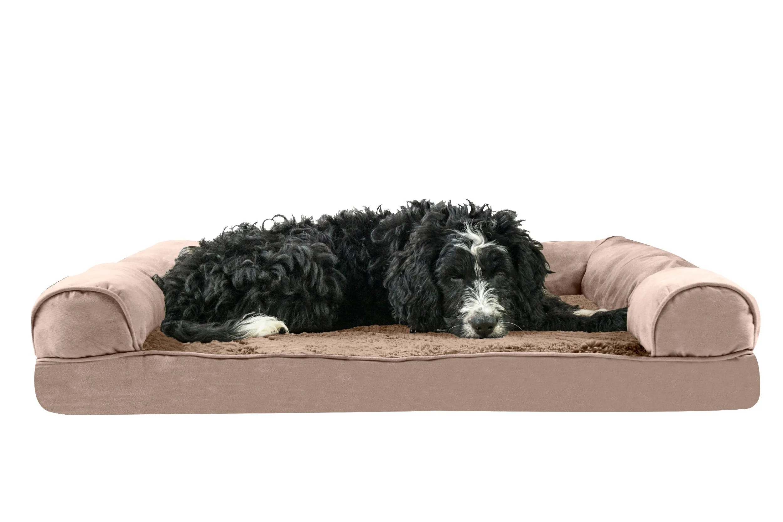 Sofa Dog Bed - Plush & Suede