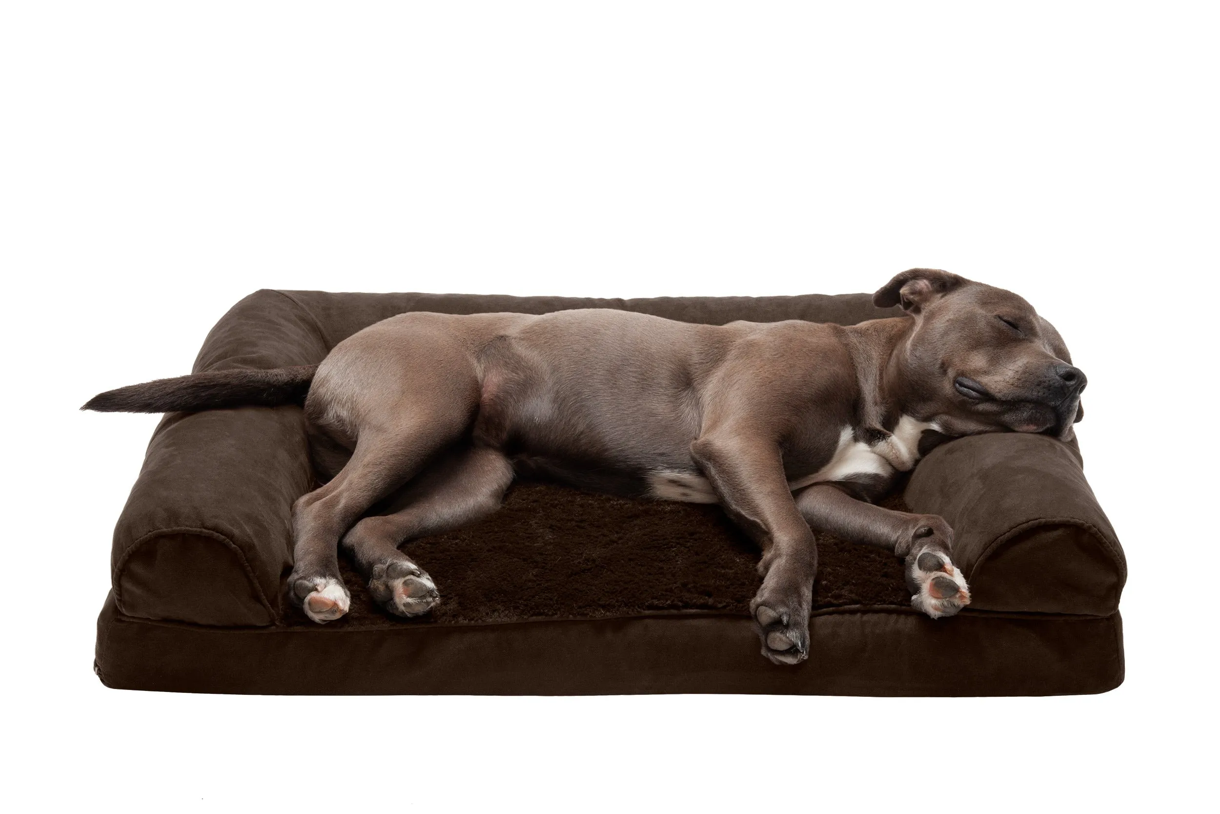 Sofa Dog Bed - Plush & Suede