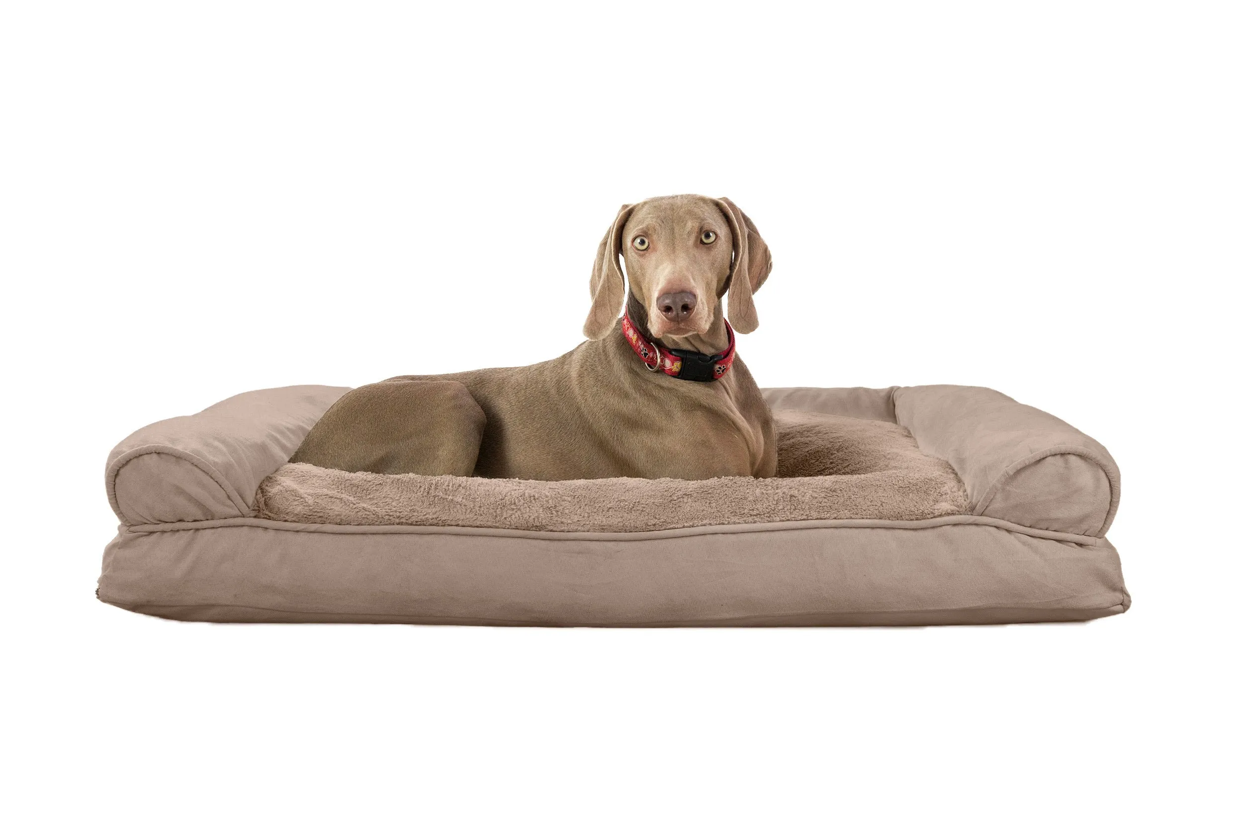 Sofa Dog Bed - Plush & Suede