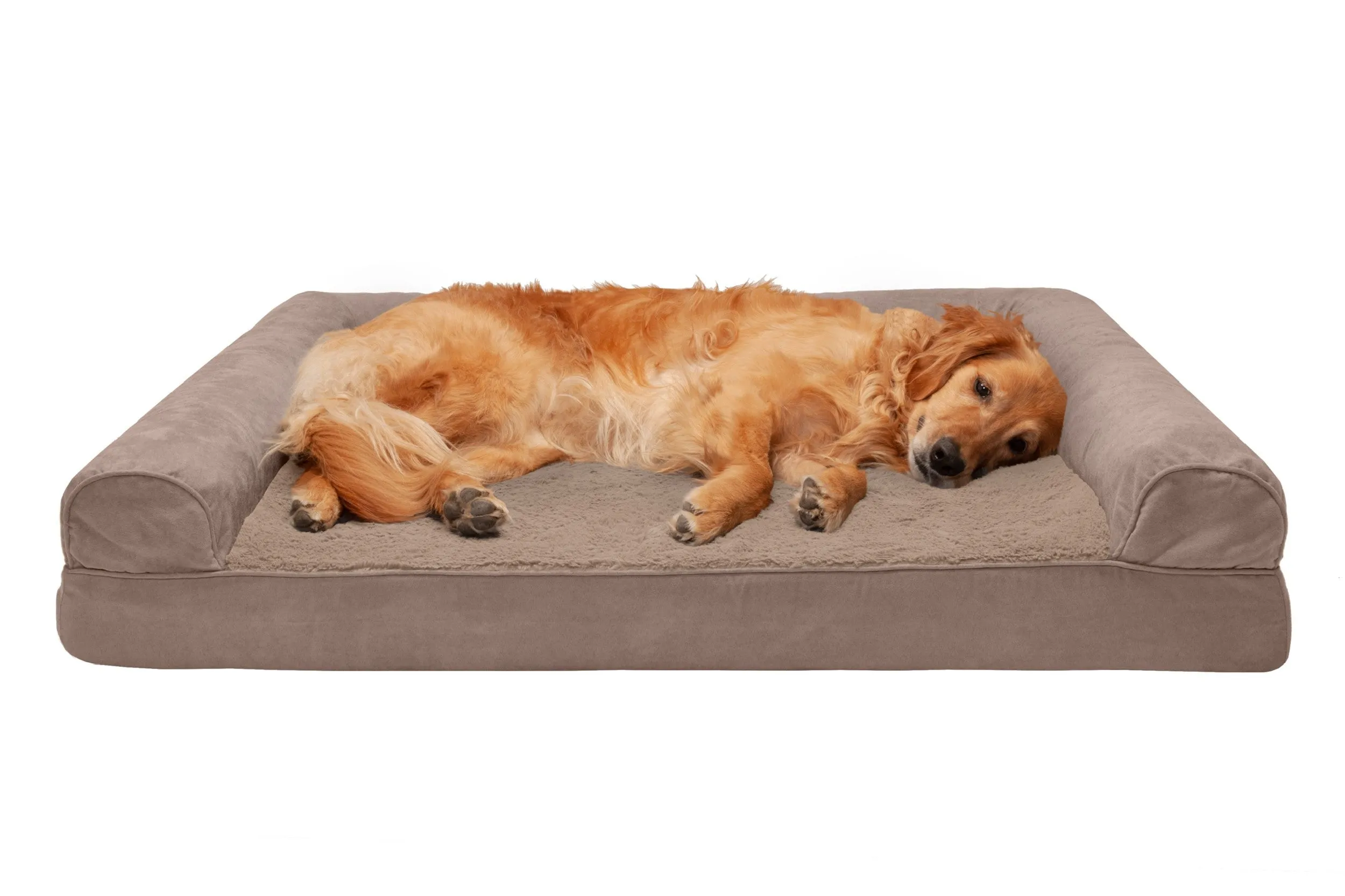 Sofa Dog Bed - Plush & Suede