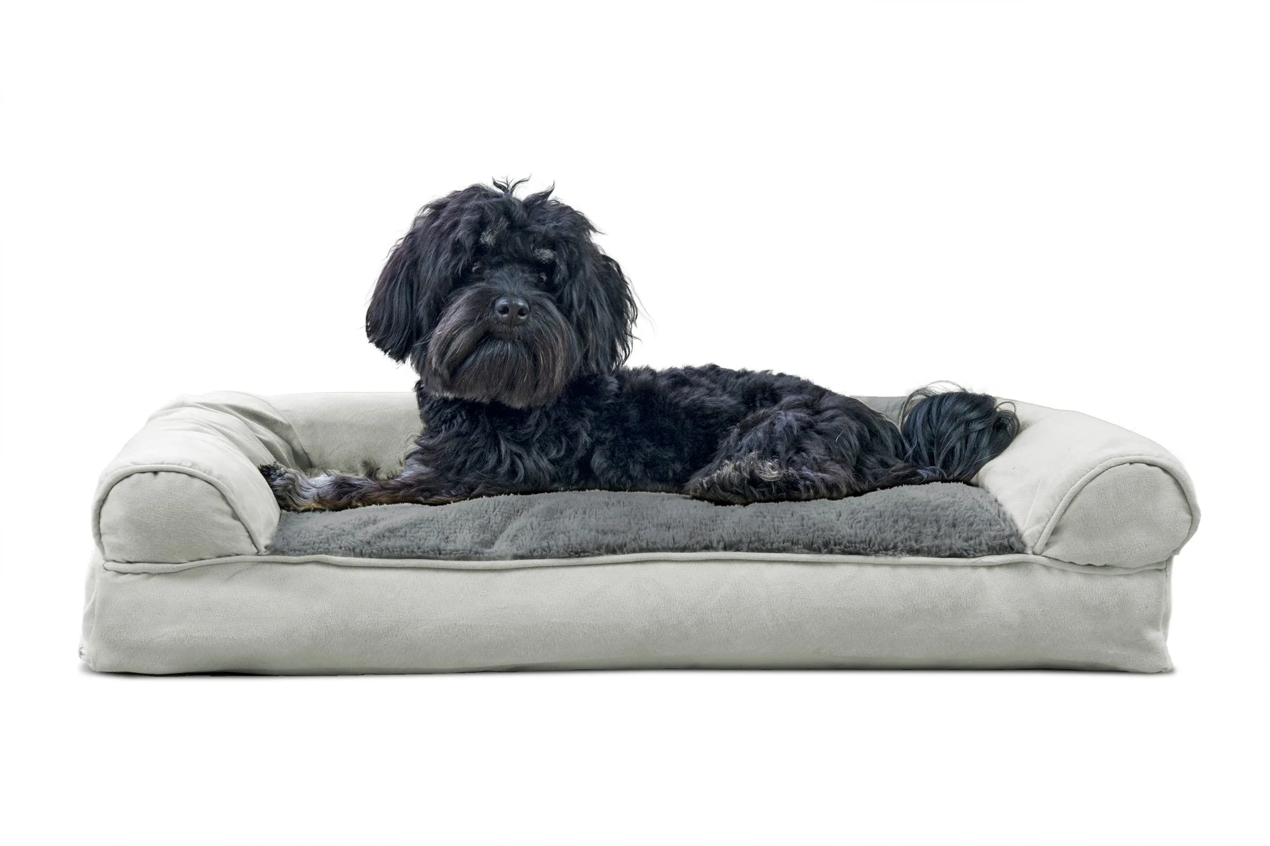 Sofa Dog Bed - Plush & Suede