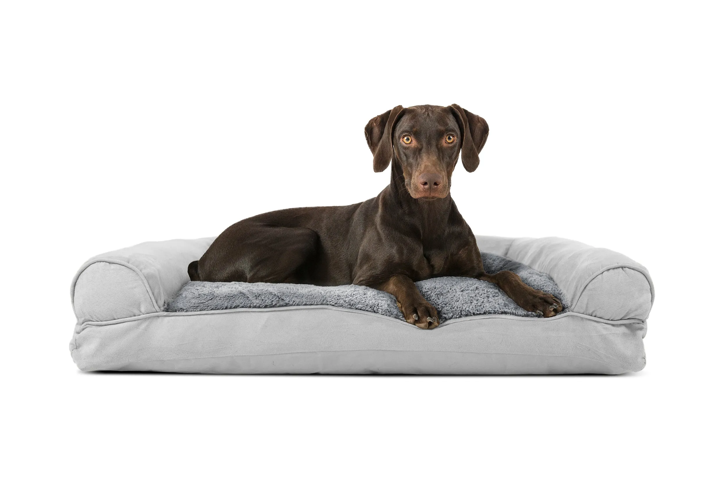 Sofa Dog Bed - Plush & Suede