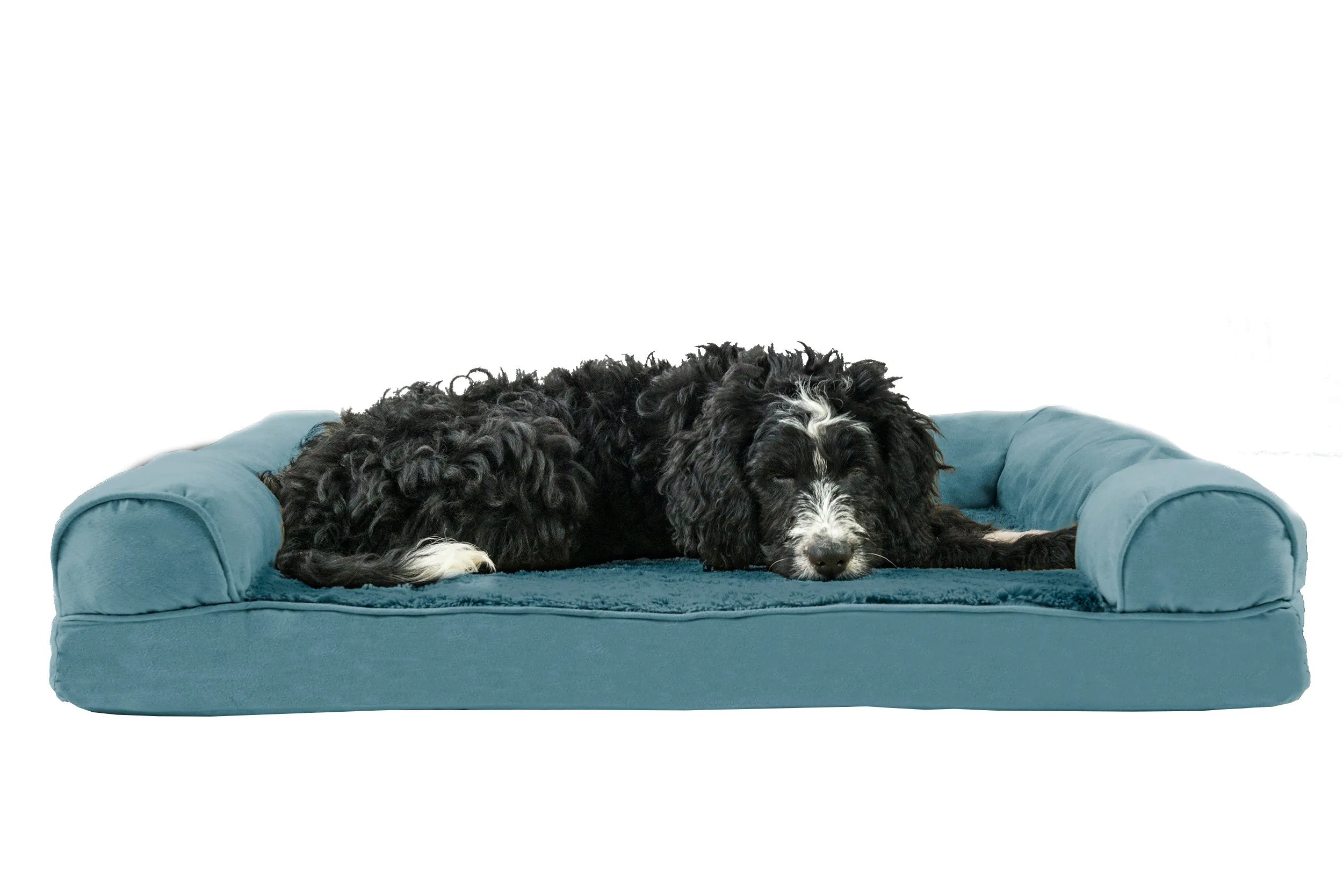 Sofa Dog Bed - Plush & Suede