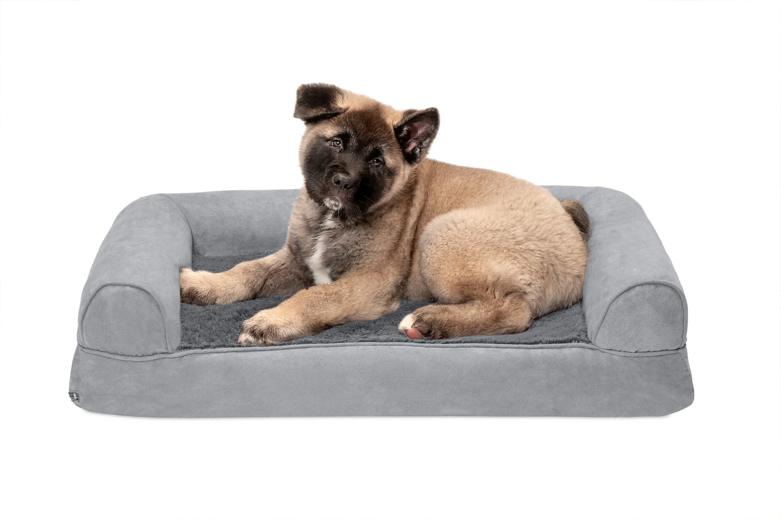 Sofa Dog Bed - Plush & Suede