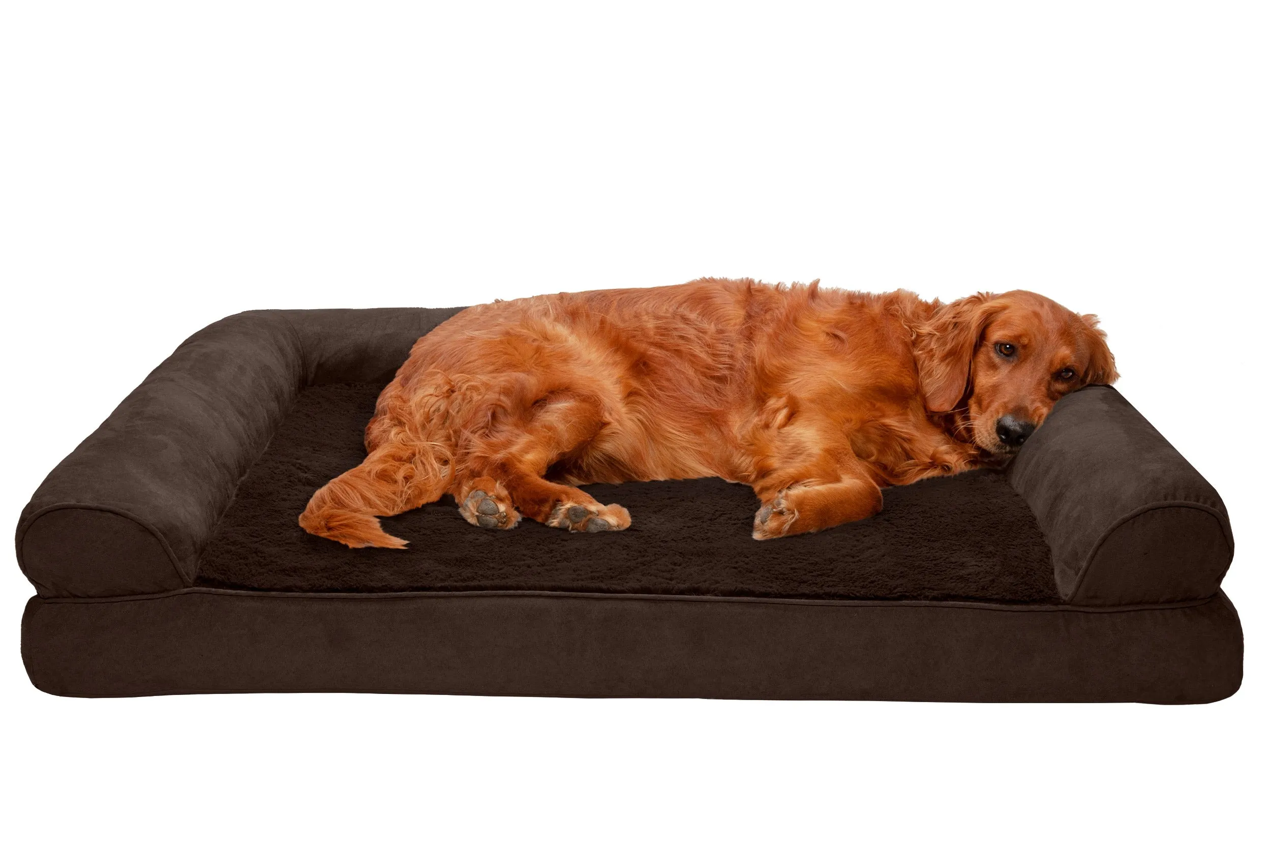 Sofa Dog Bed - Plush & Suede