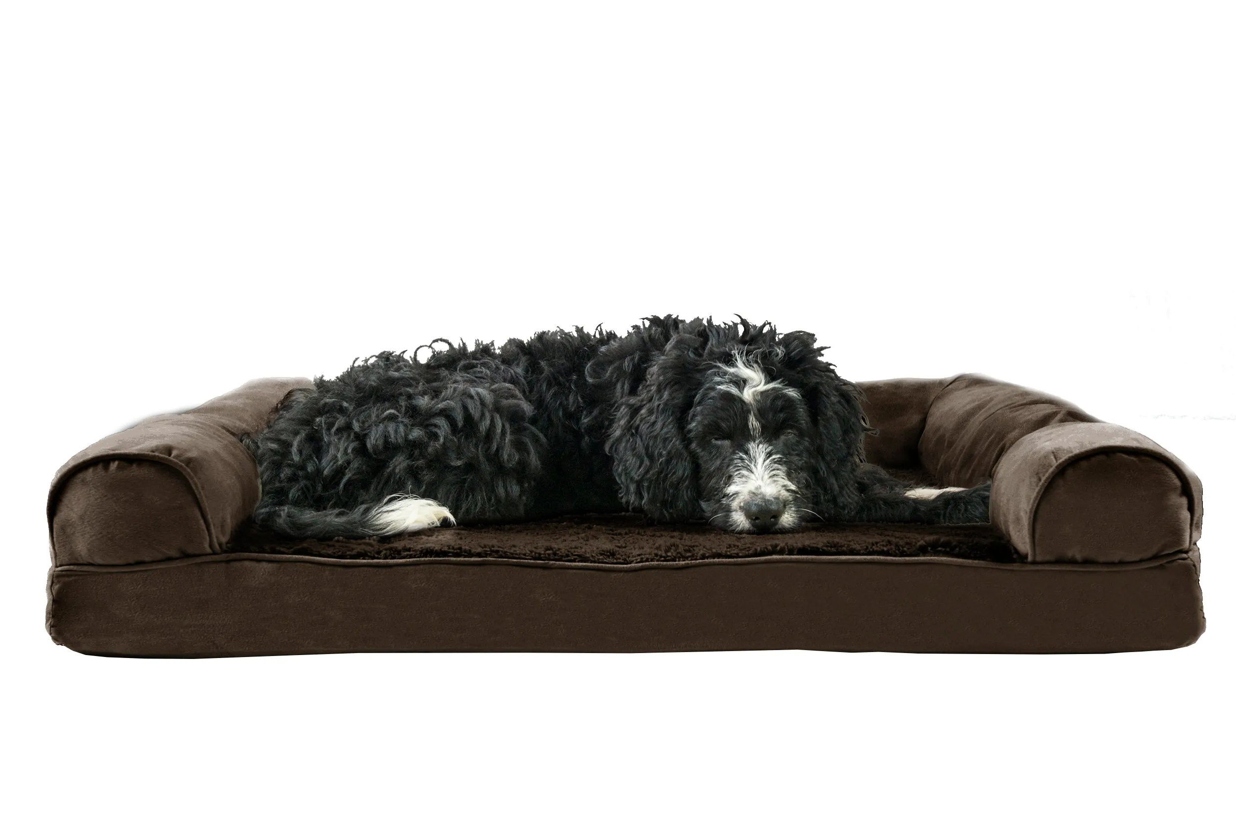 Sofa Dog Bed - Plush & Suede