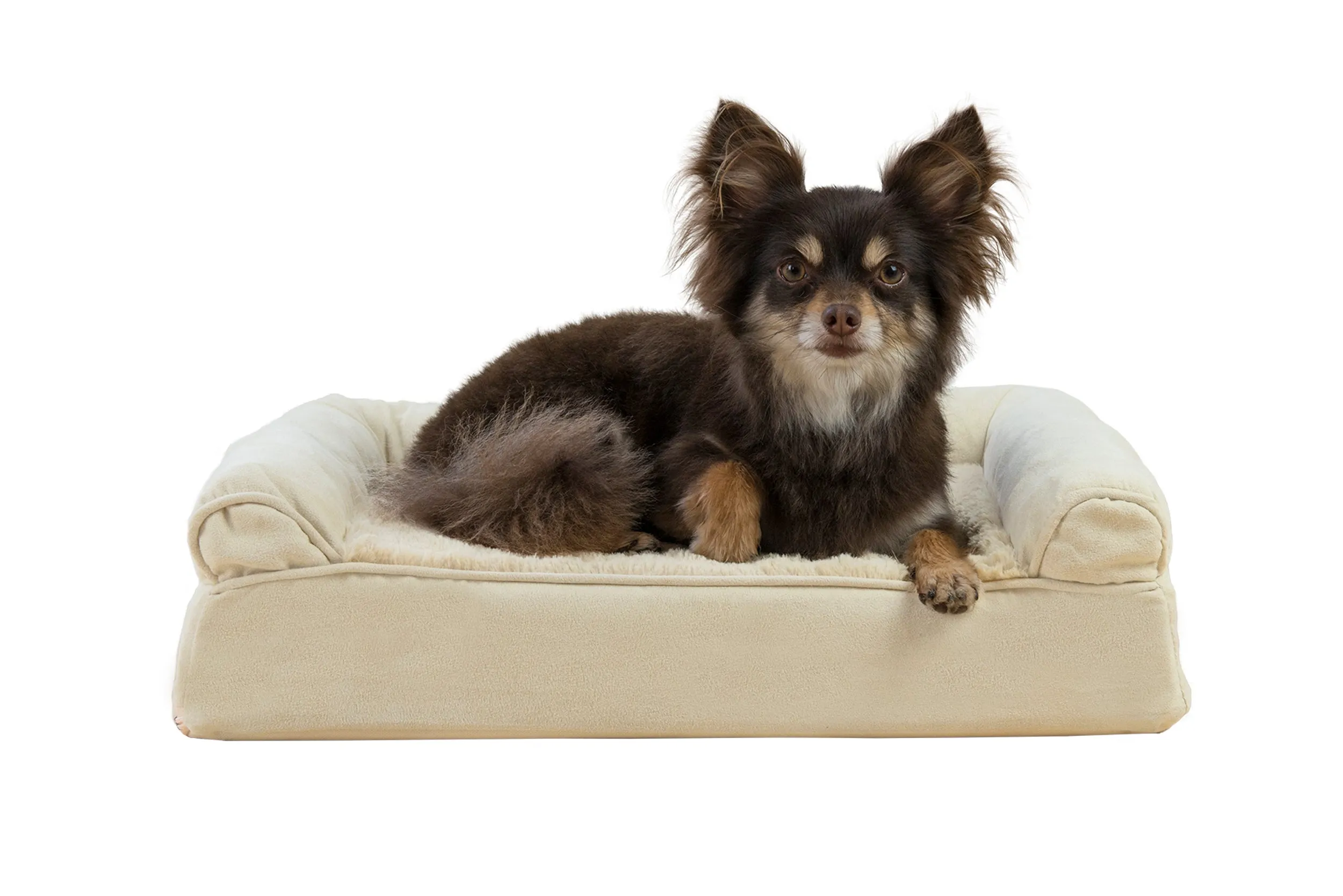 Sofa Dog Bed - Plush & Suede