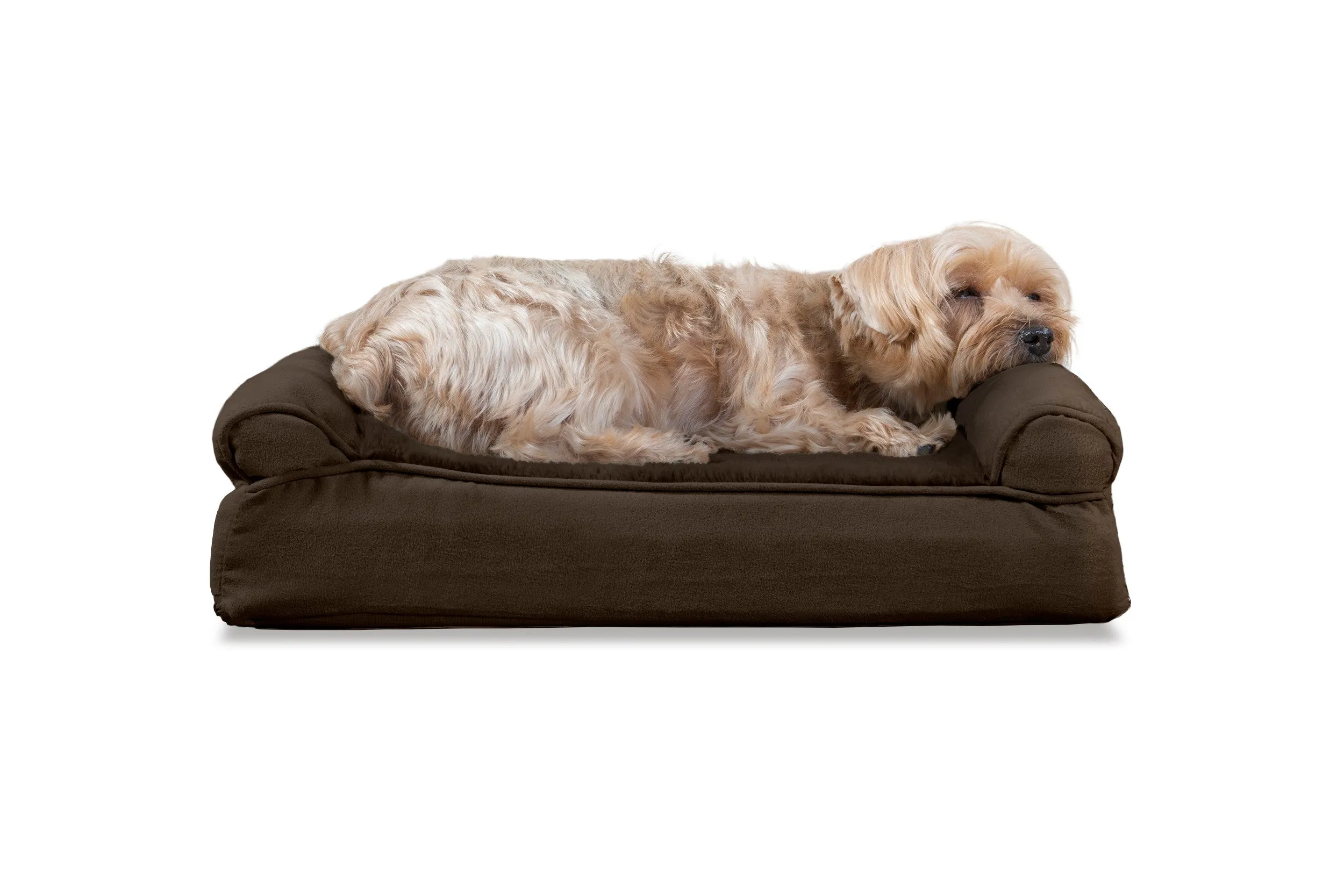 Sofa Dog Bed - Plush & Suede