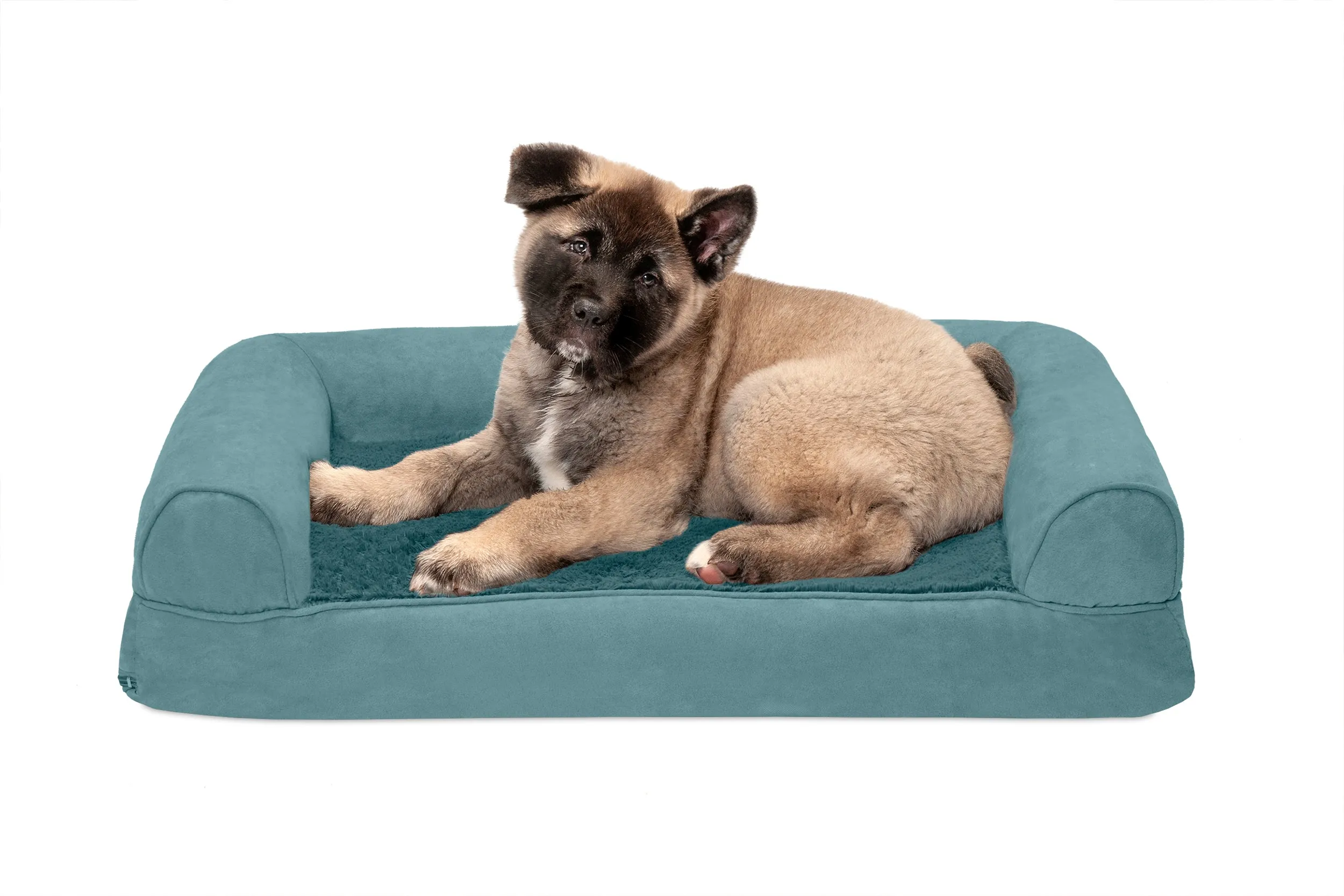 Sofa Dog Bed - Plush & Suede