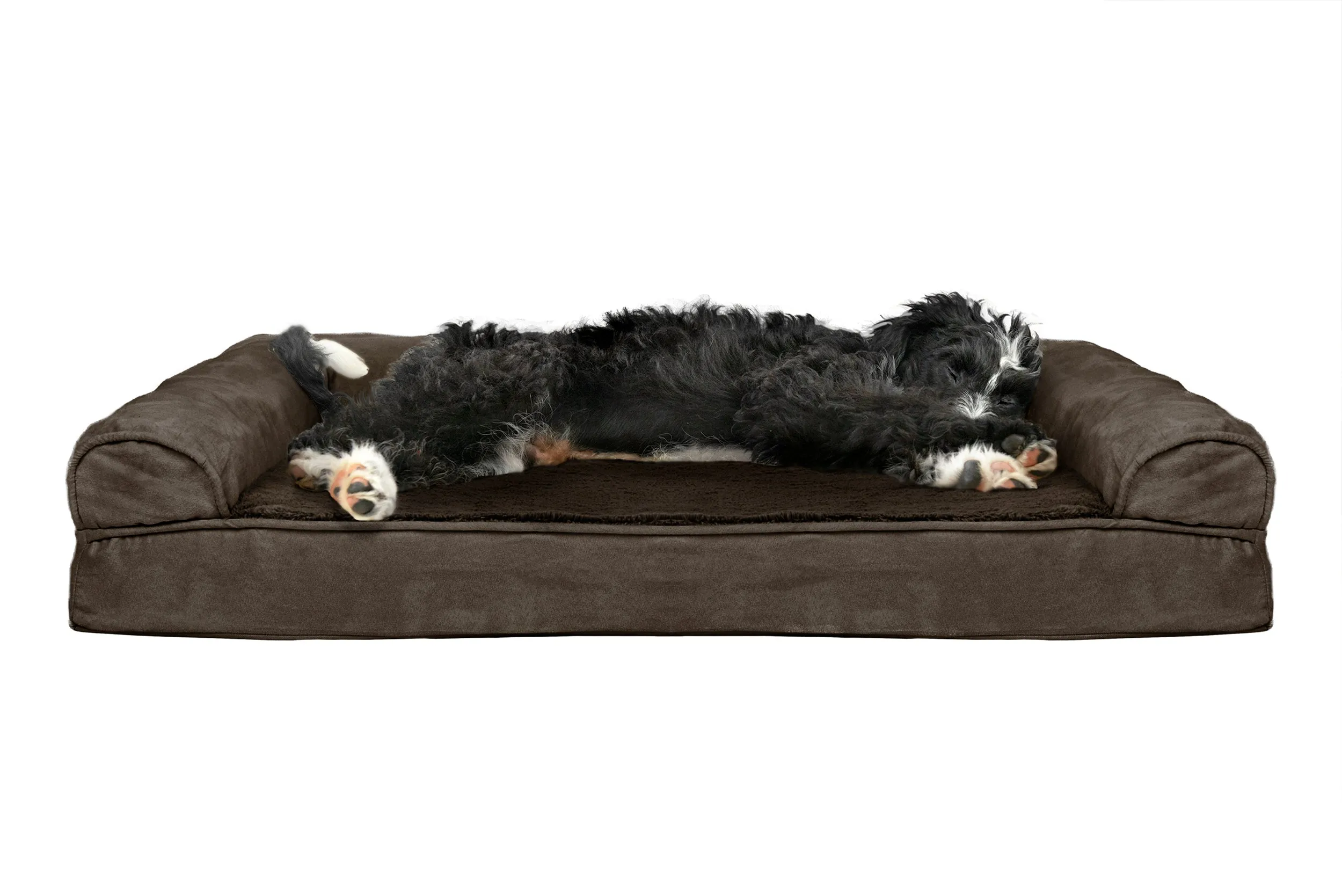 Sofa Dog Bed - Plush & Suede