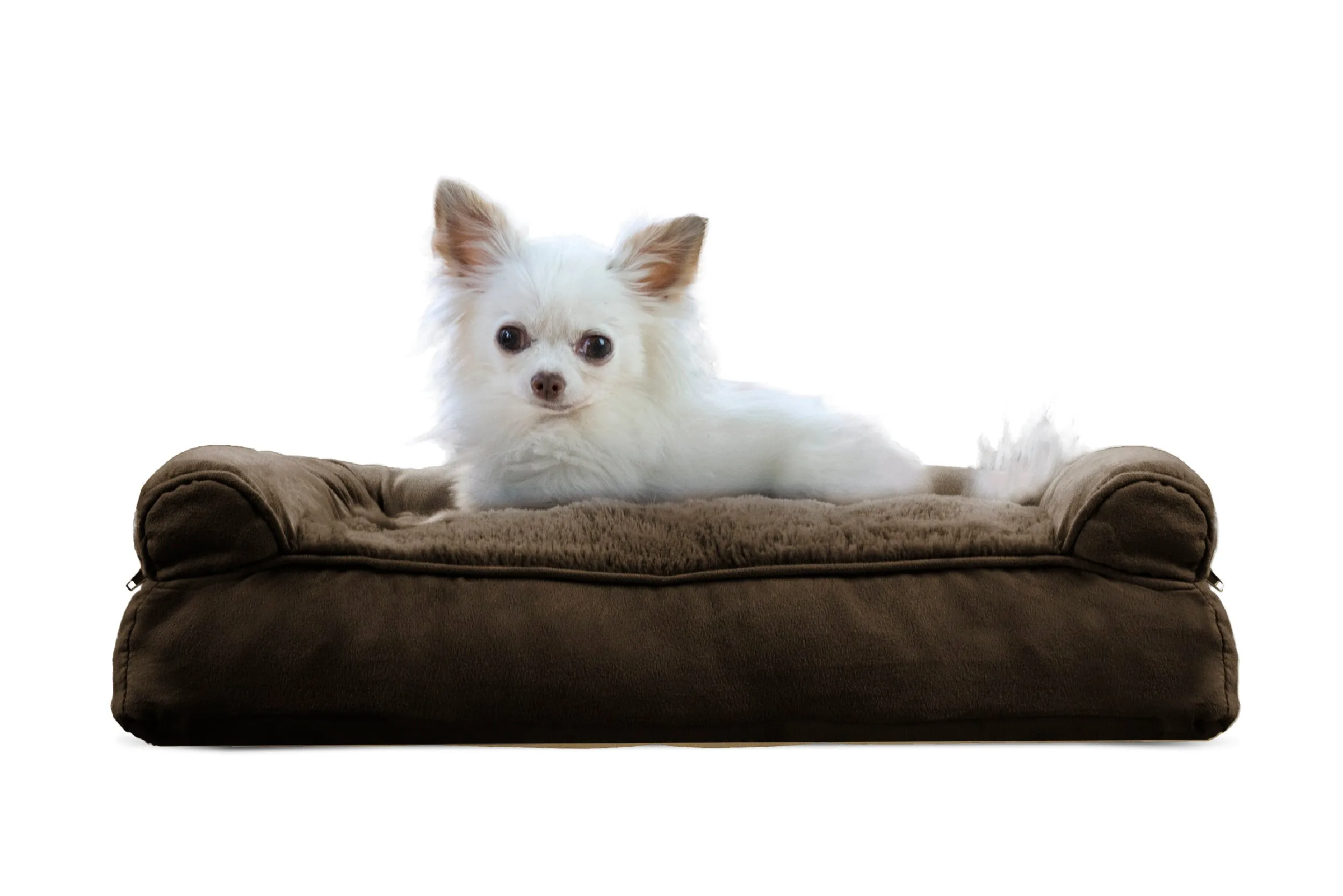 Sofa Dog Bed - Plush & Suede